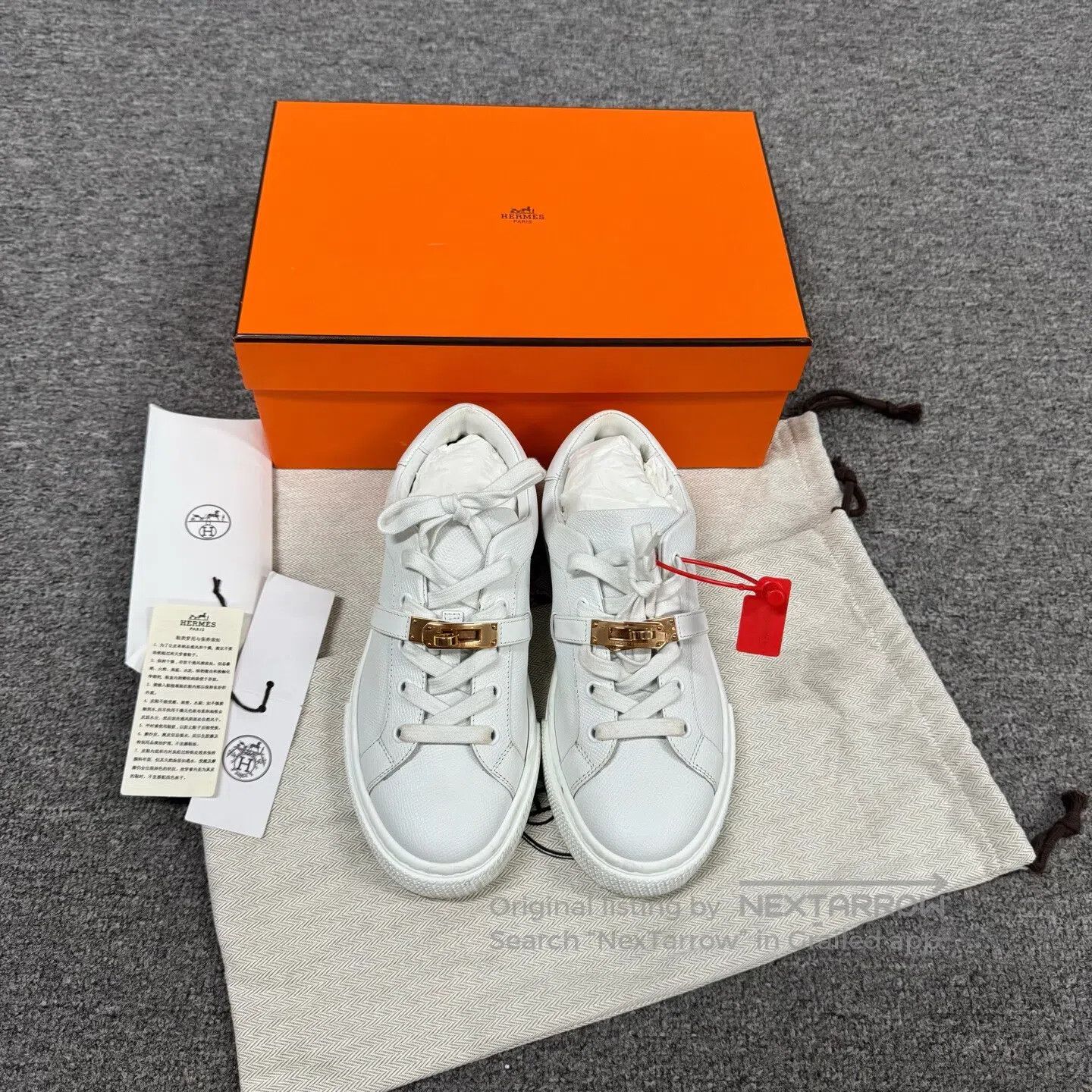 Hermes Hermes Litchi Pattern Thick-soled casual board shoes – per Size US 6.5 / IT 36.5 - 2 Thumbnail