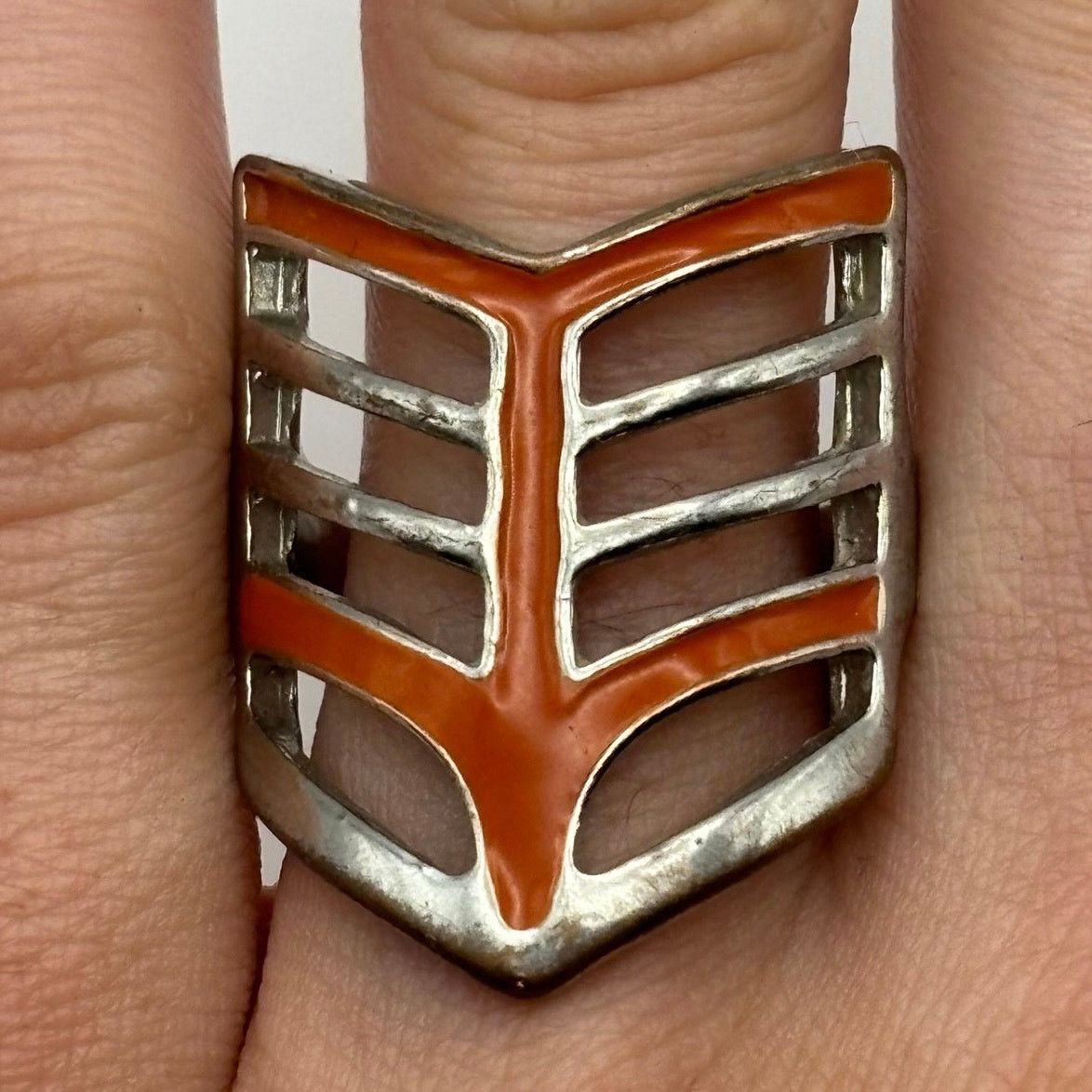 Other Orange & Silver Strike Ring Size ONE SIZE - 1 Thumbnail