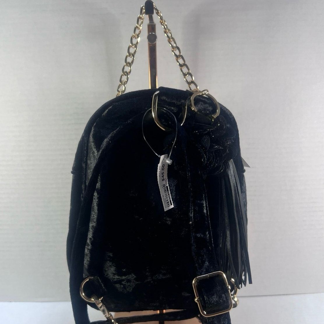 Aldo Aldo Black Velvet Suede Backpack Handbag Purse NWT Size ONE SIZE - 6 Thumbnail