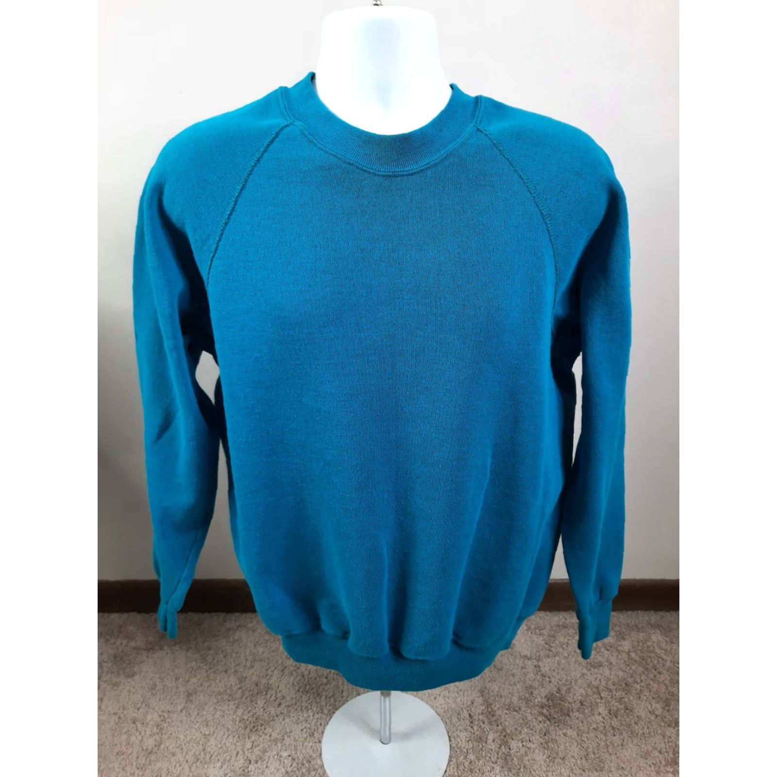 Lee VINTAGE Lee Crewneck Sweatshirt Teal Raglan VTG USA 80s Mens Large Size US L / EU 52-54 / 3 - 4 Thumbnail