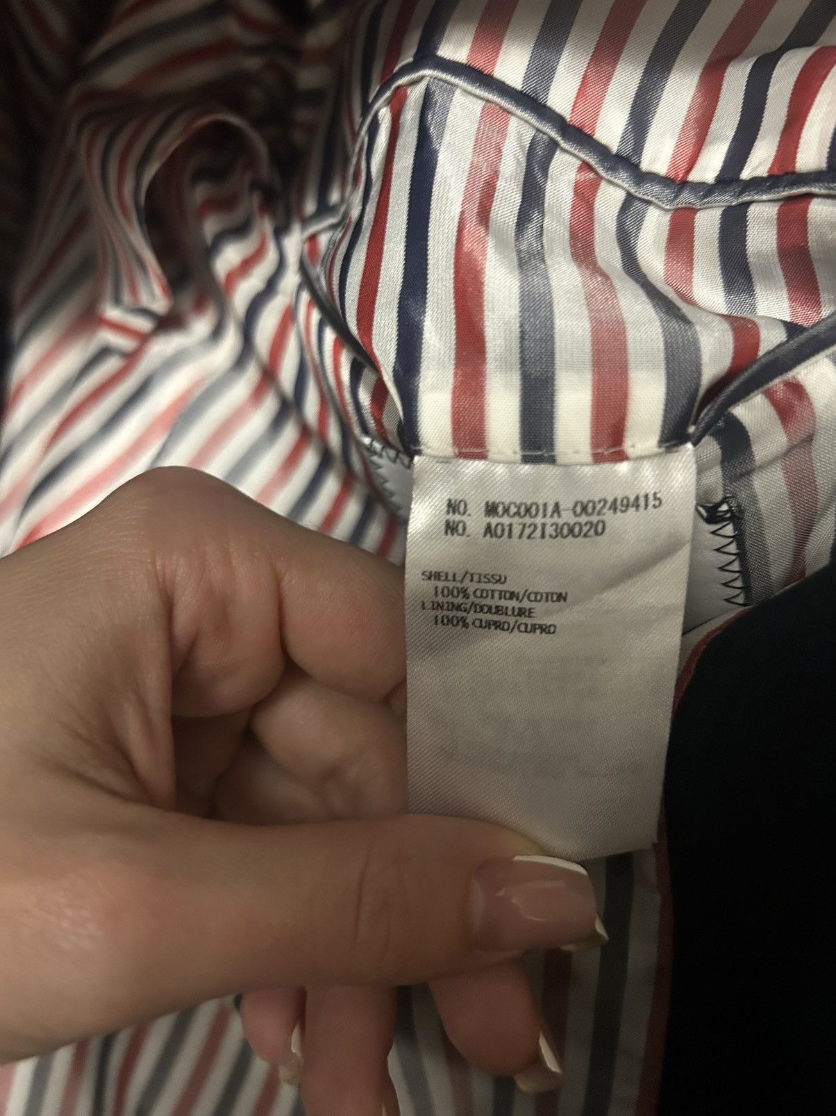 Thom Browne Thom Browne Navy Jacket – Signature Stripe Lining – Size 2 Size US M / EU 48-50 / 2 - 6 Thumbnail