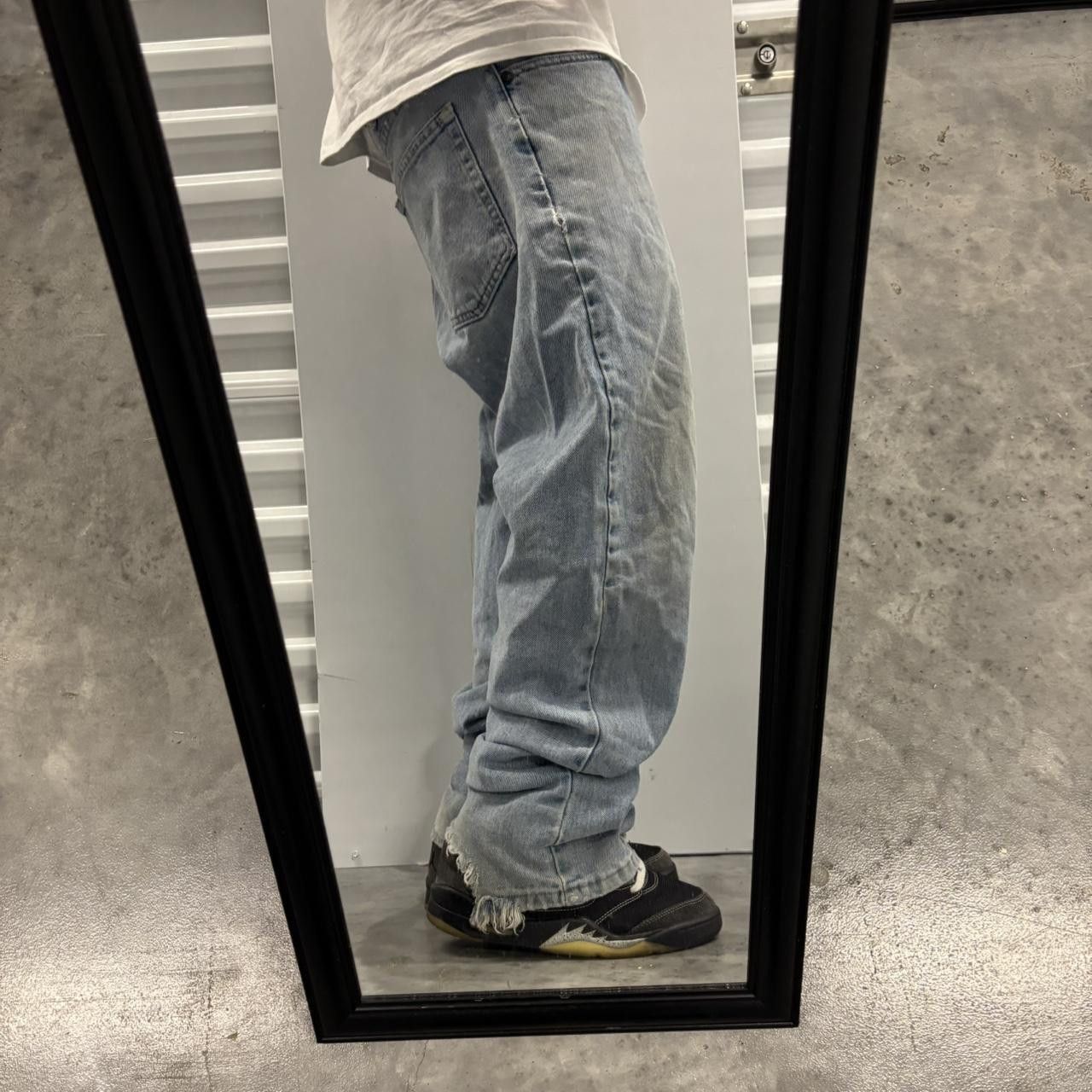 Japanese Brand × Vintage Crazy Vintage Y2K/2000s Light Wash Distressed Denim Jeans! Size US 34 / EU 50 - 2 Thumbnail