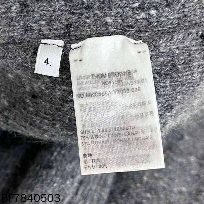 Thom Browne Thom Browne size3 Gray speckled old money cardigan Size US L / EU 52-54 / 3 - 5 Thumbnail