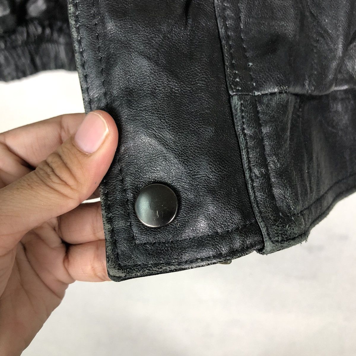 Issey Miyake 🔥Vintage Leather Biker Jacket Double Collar Vicenza Japan Size US M / EU 48-50 / 2 - 16 Thumbnail
