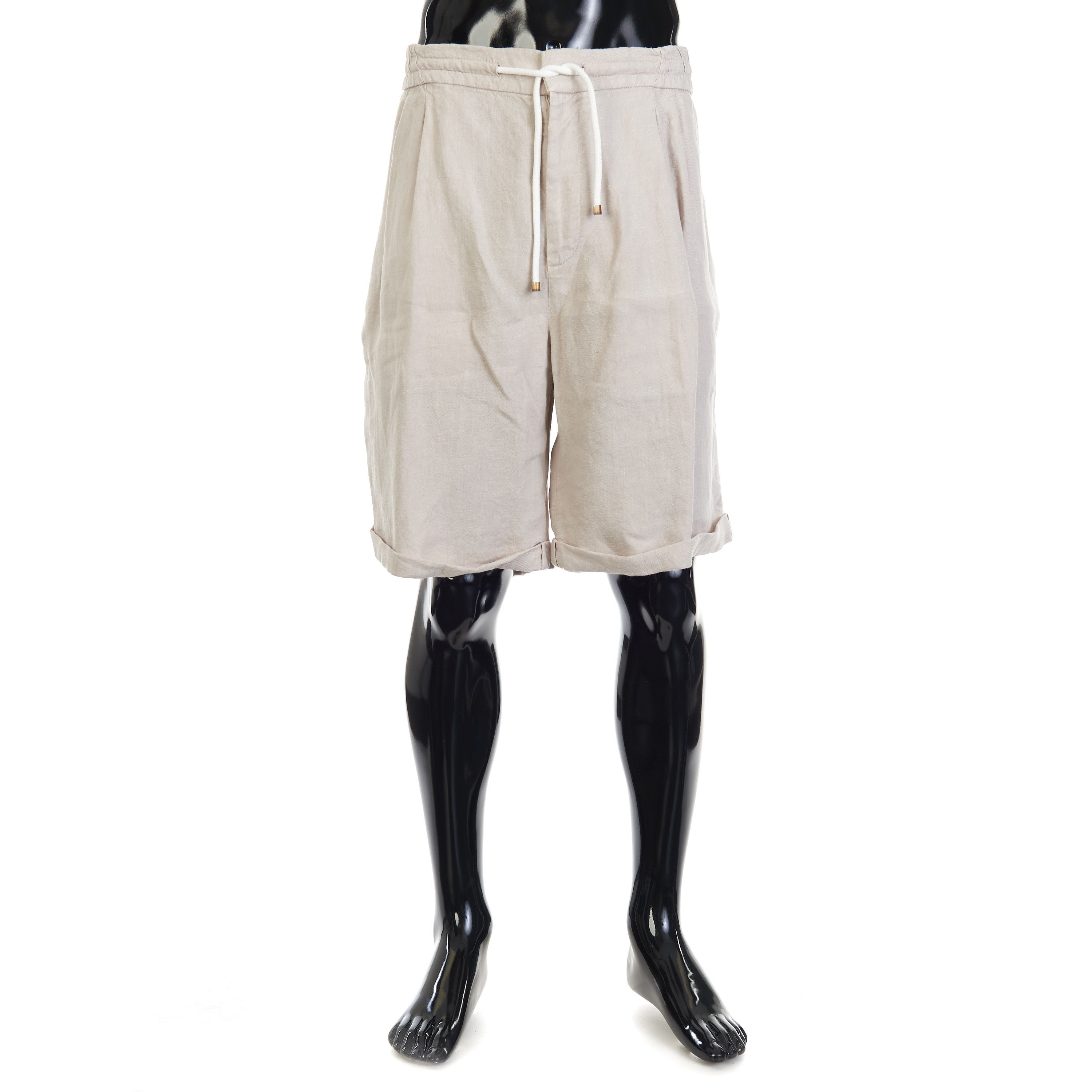 Brunello Cucinelli Linen Bermuda Shorts - Drawstring, Double Pleats Size US 40 / EU 56 - 1 Thumbnail