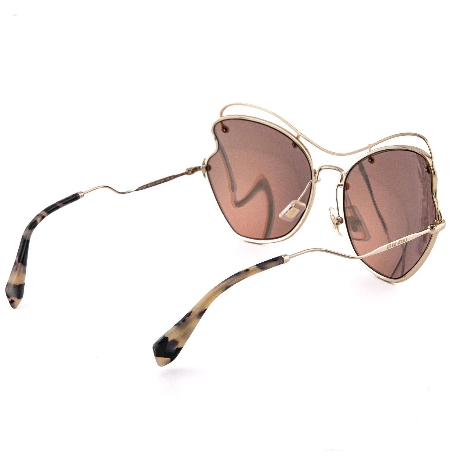Miu Miu MIU MIU MU56RS SCENIQUE 56R Gold Mirrored Fashion Sunglass Size ONE SIZE - 2 Thumbnail