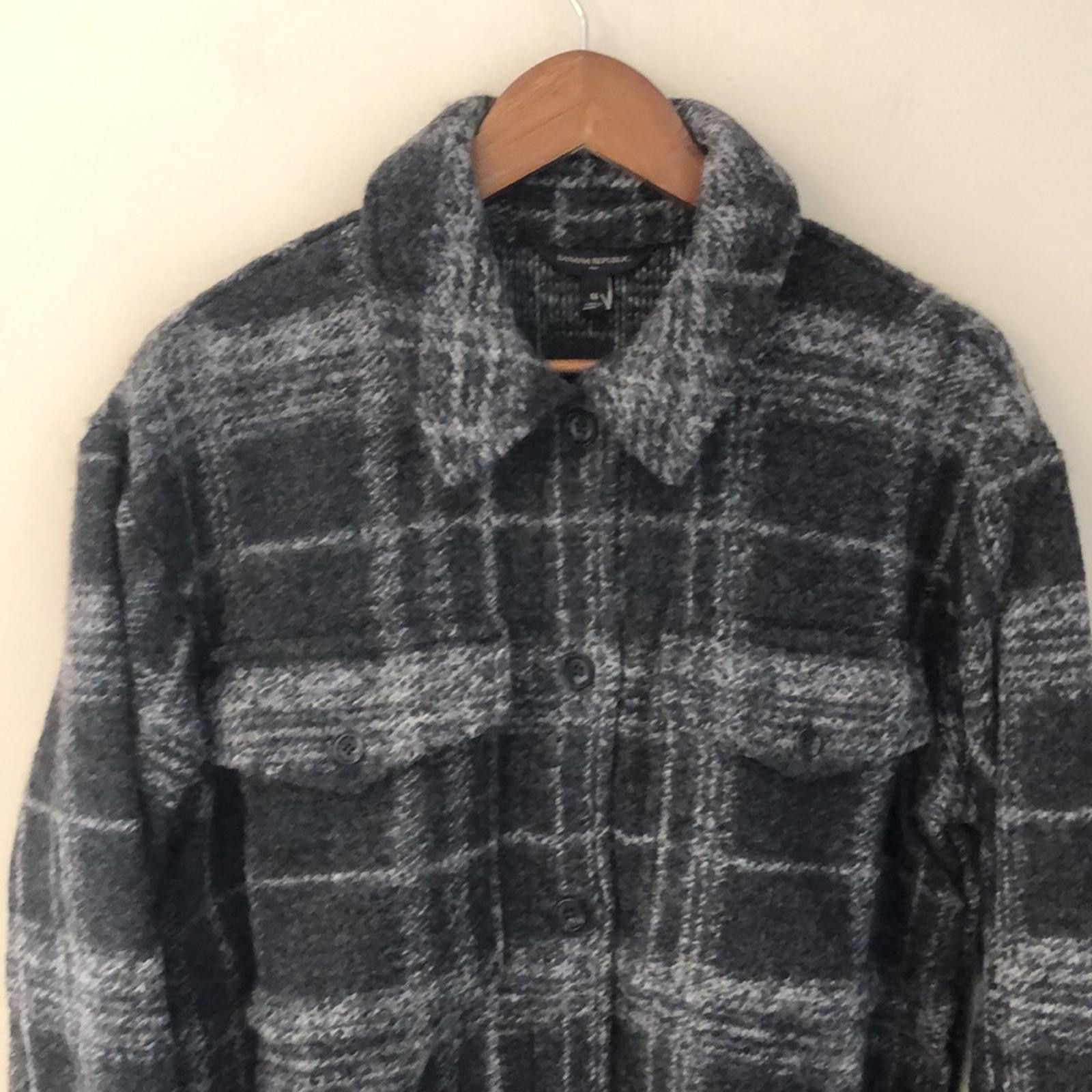 Banana Republic Banana Republic Factory gray wool plaid Shacket SZ Medium Size M / US 6-8 / IT 42-44 - 2 Thumbnail