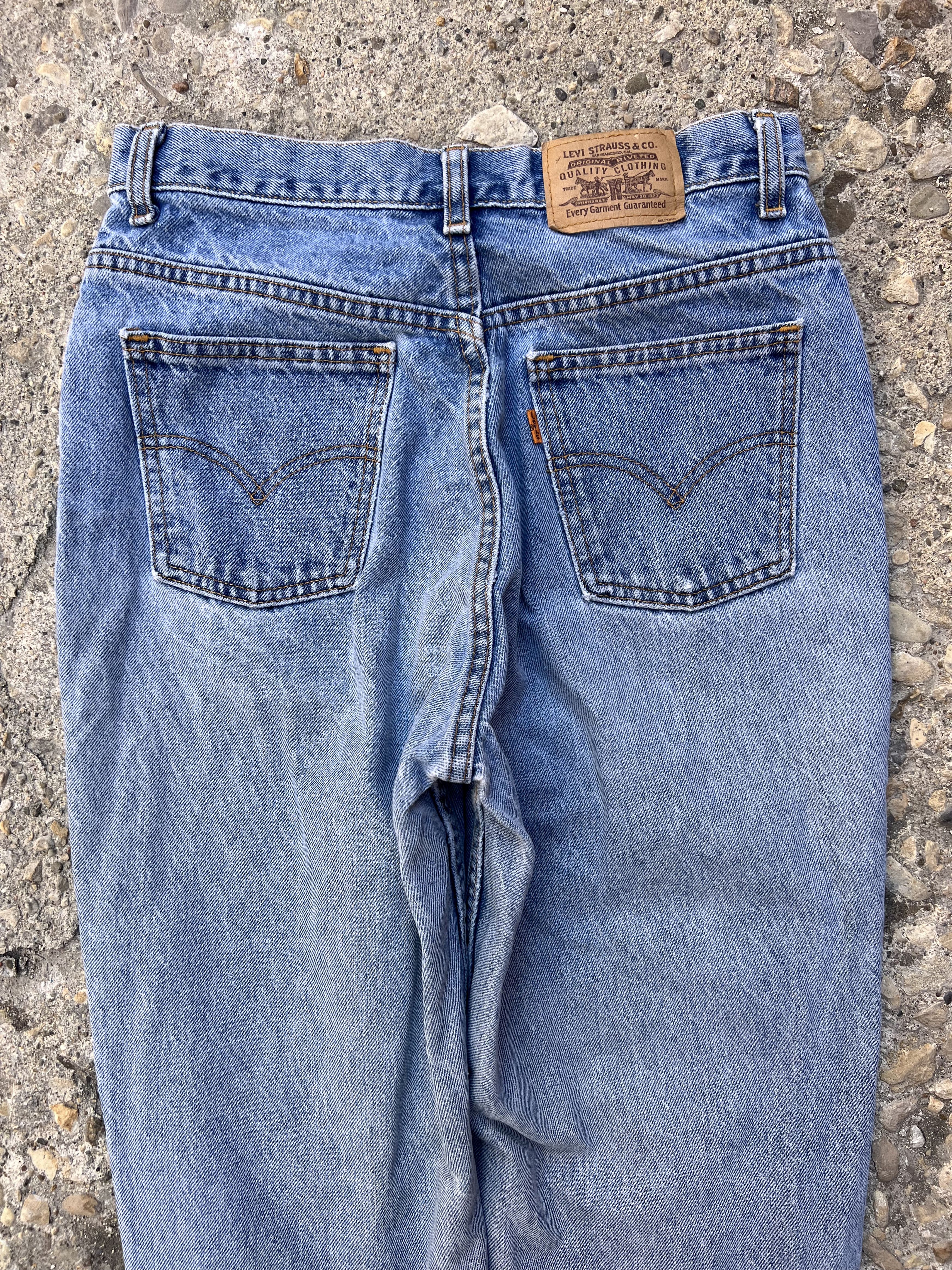 Levi's × Vintage VTG 1997 Levi's 631 Orange Tab Light Wash Denim Jeans Size US 28 / EU 44 - 4 Thumbnail
