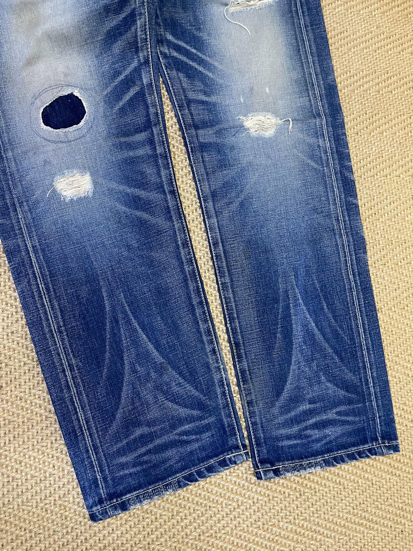 Neighborhood NEIGHBORHOOD 06 KNEEL Distressed Patched Cut Oiled Denim S Size US 29 - 5 Thumbnail