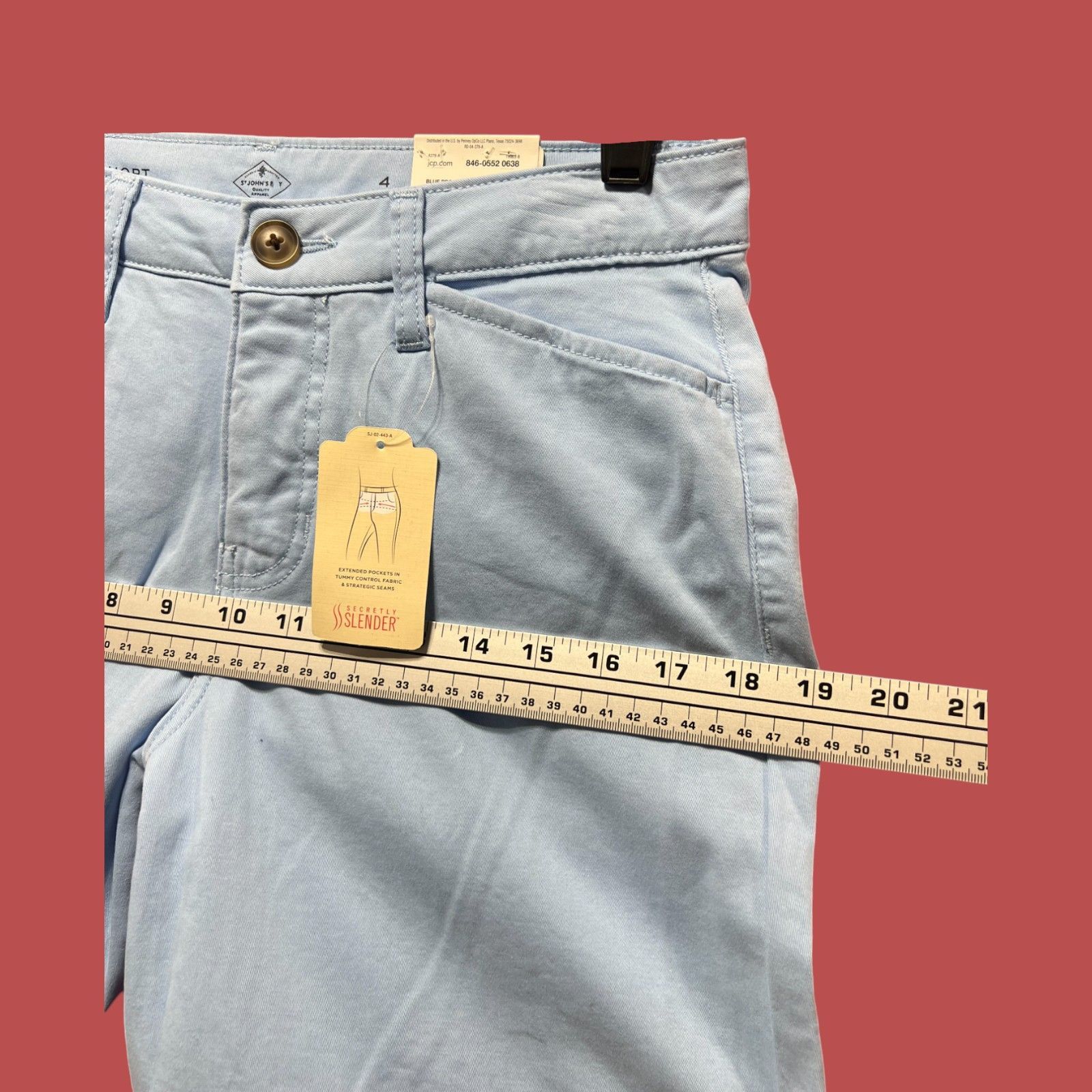 Other St. John's Bay - Women's Mid-Rise Secretly Slender 7" Chino Size 27" / US 4 / IT 40 - 6 Thumbnail