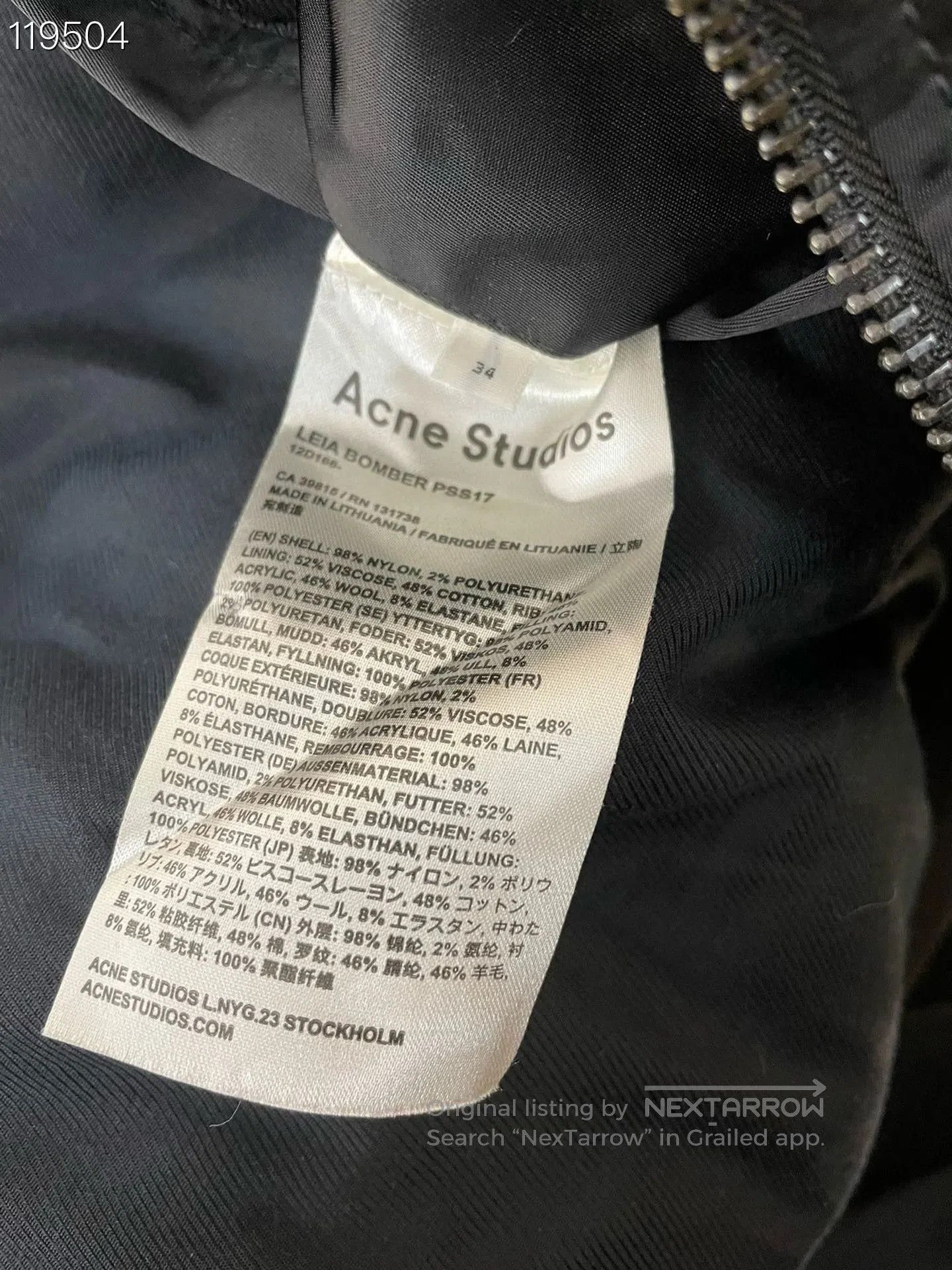Acne Studios Acne Women's Pilot Jacket Size 34. Size XXS / US 00 / IT 34 - 4 Thumbnail