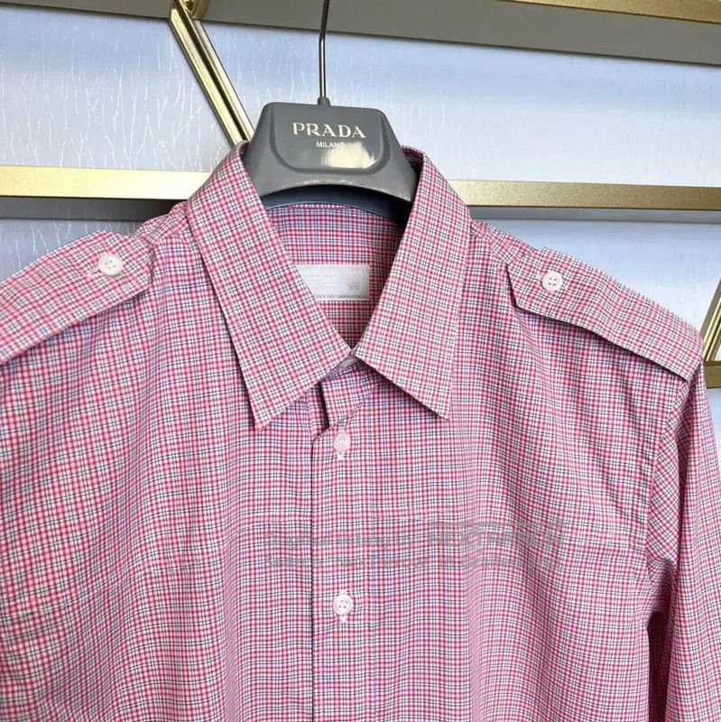 Prada Prada Pink Long Sleeve Cotton Shirt. Size US XXL / EU 58 / 5 - 2 Thumbnail