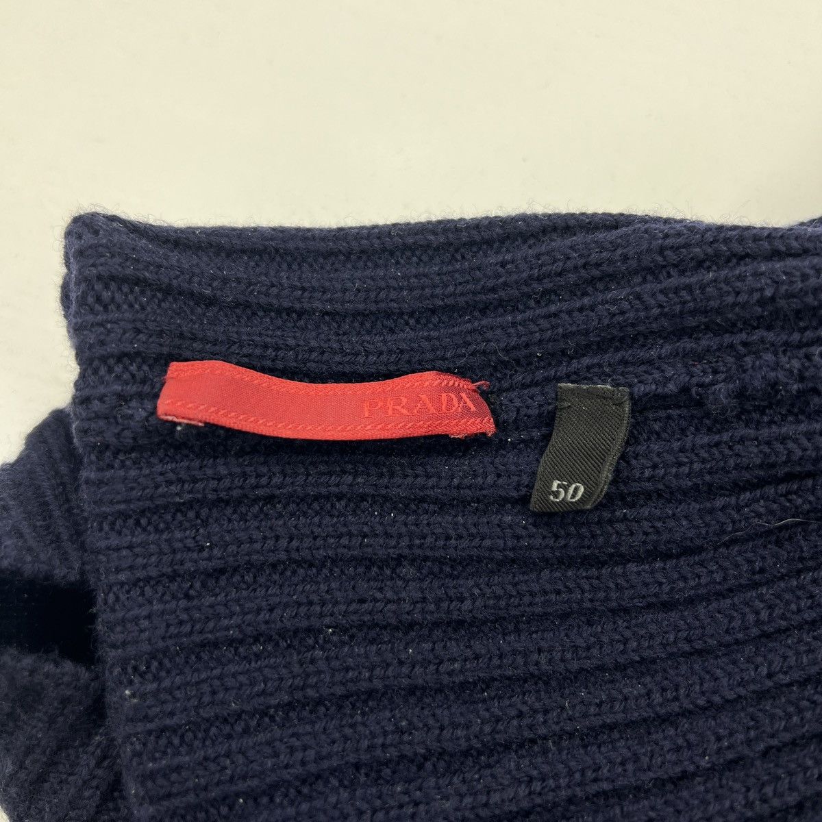Prada Prada Milano Beanie Winter Hat Wool Logo Red Label Tag Navy Size ONE SIZE - 6 Thumbnail