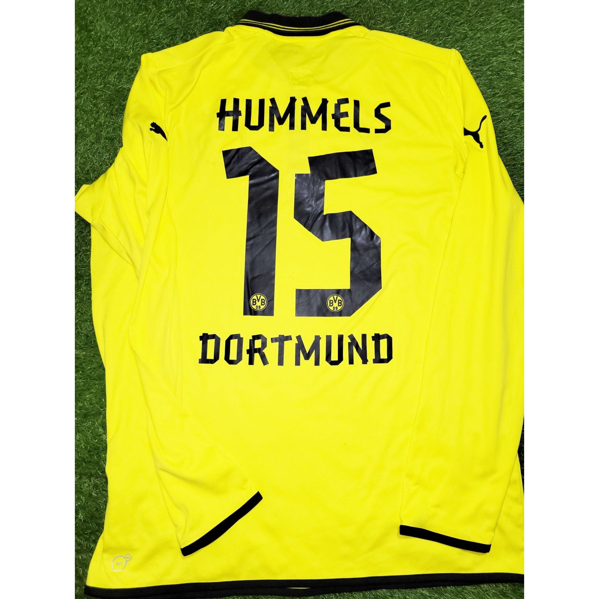 image of Puma Hummels Borussia Dortmund 2012 2013 Soccer Jersey Shirt XL in Yellow, Men's