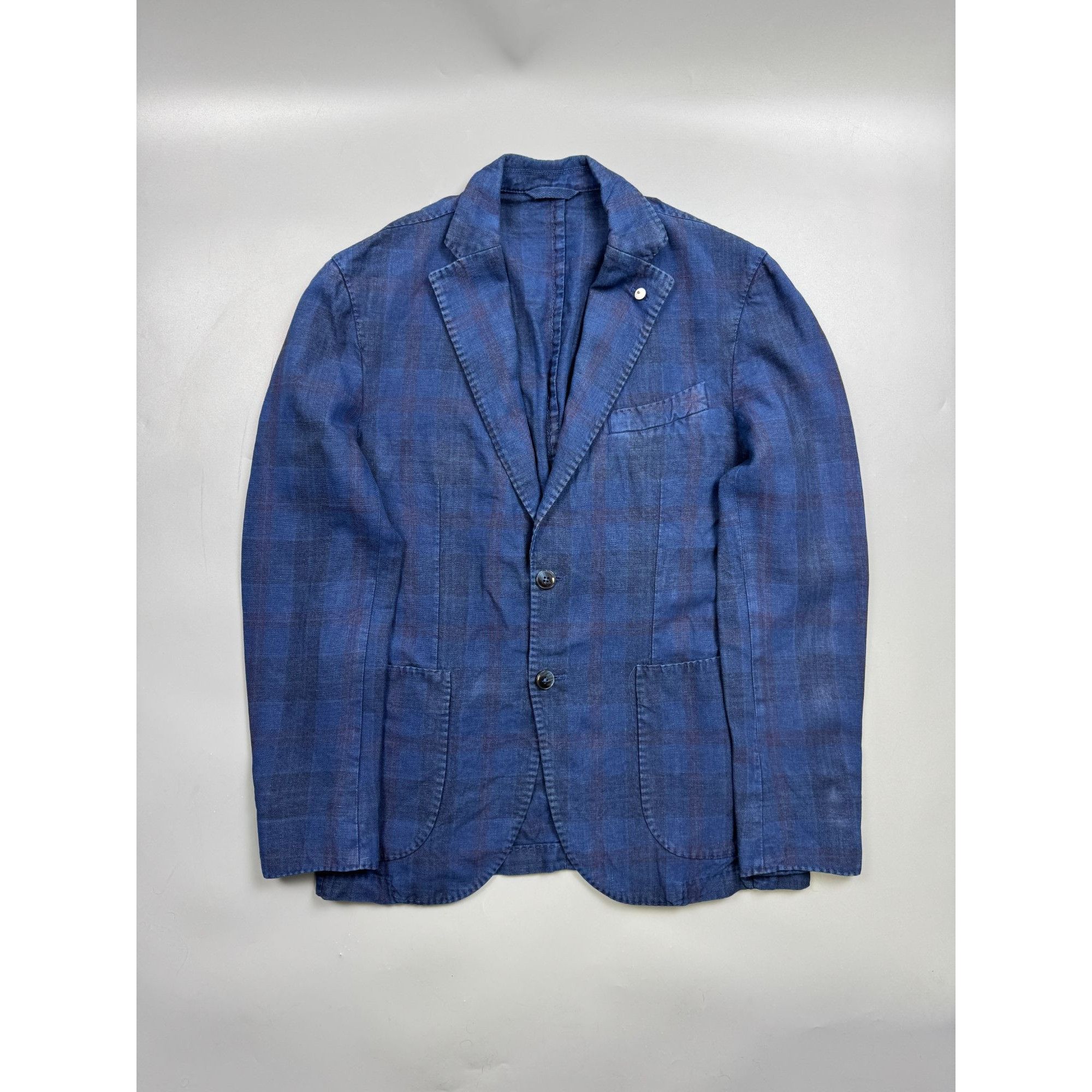 L.B.M. 1911 L.B.M. 1911 Linen Cotton Summer Two Button Blazer (Y1262) Size 38R - 1 Thumbnail