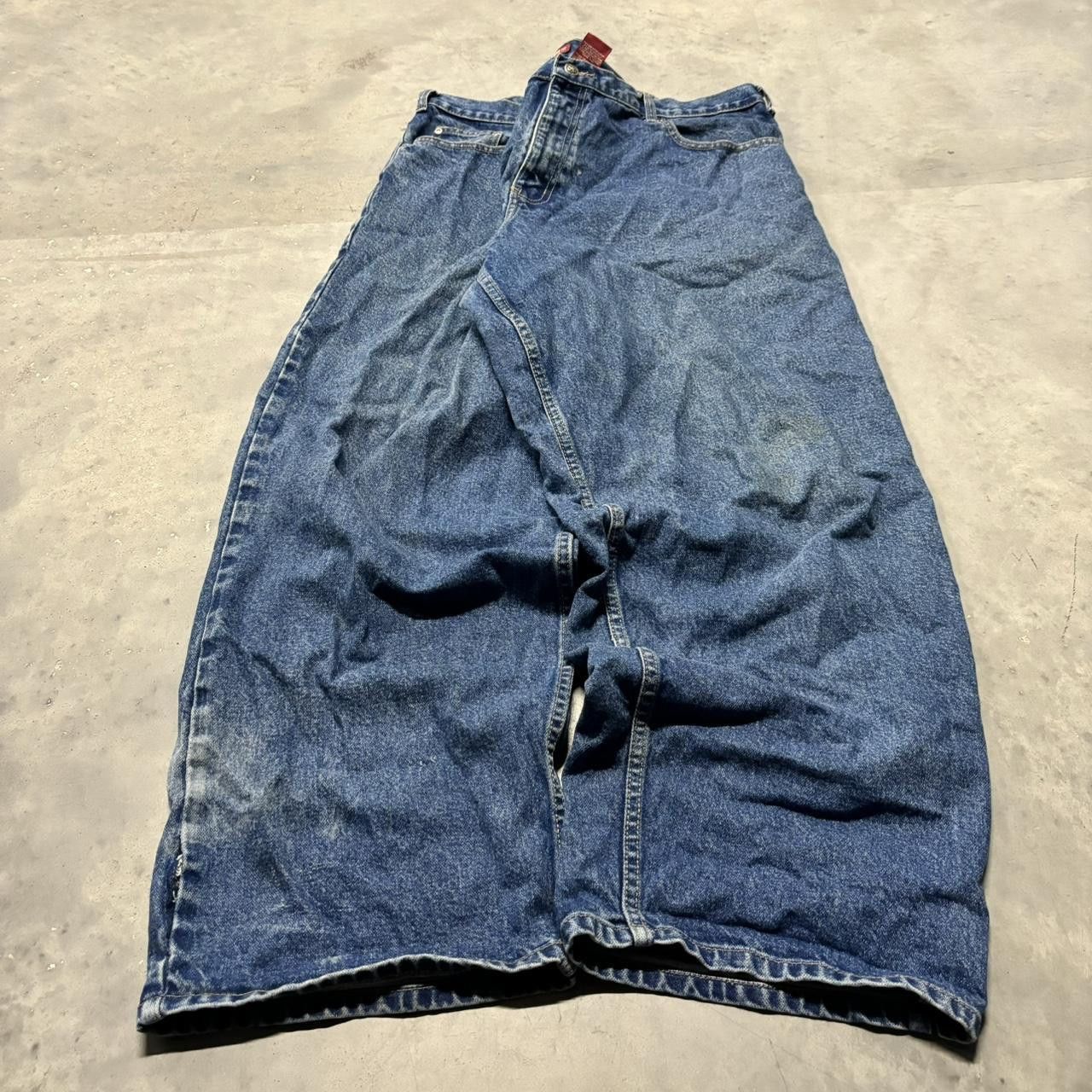 Japanese Brand × Vintage Crazy Vintage Y2K/2000s Baggy Grunge Dark Wash Skater Denim Jeans! Size US 42 / EU 58 - 3 Thumbnail