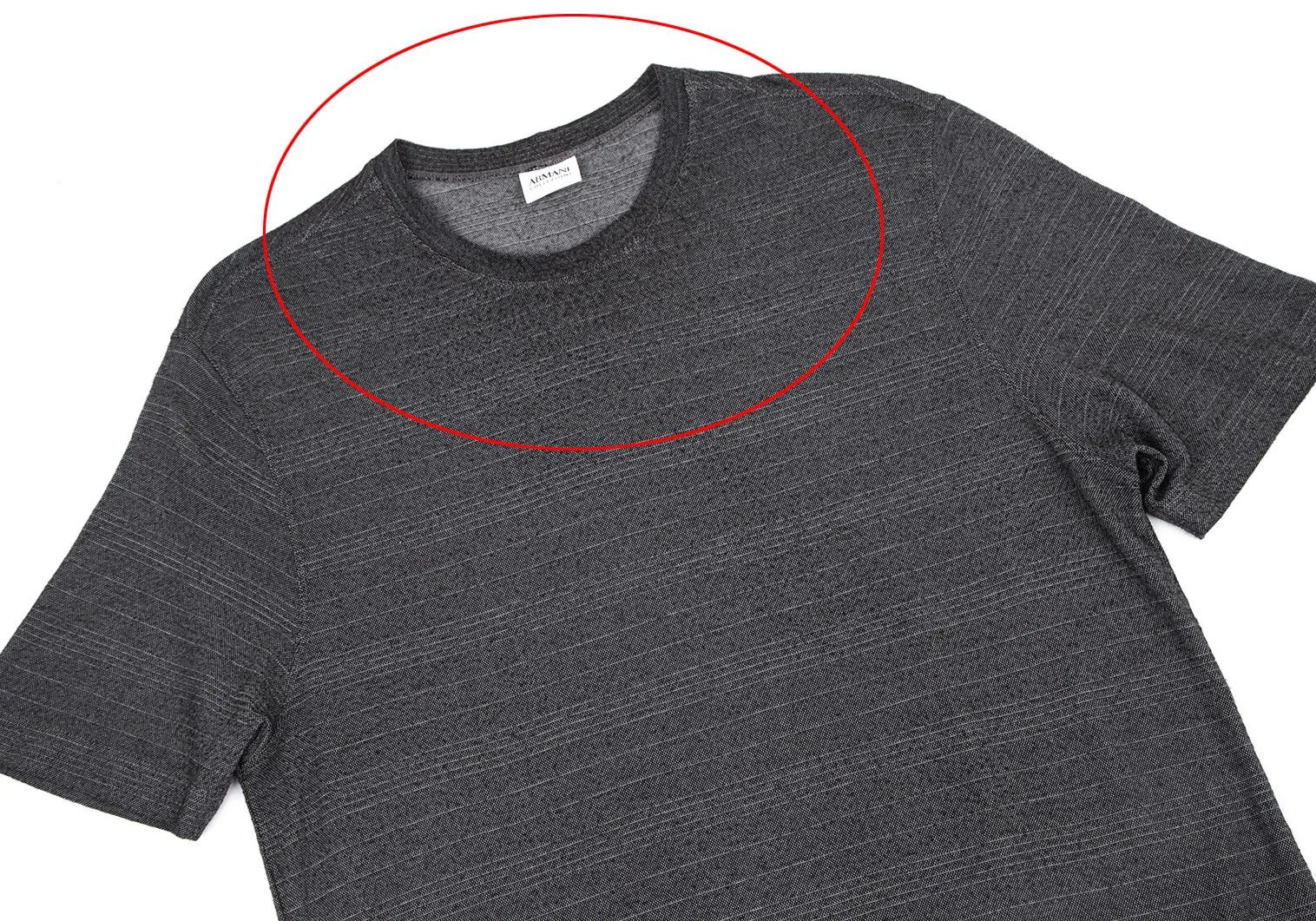 Armani Collezioni Stretch Border T-Shirt in Gray, Size L Size US XXS / EU 40 - 2 Thumbnail