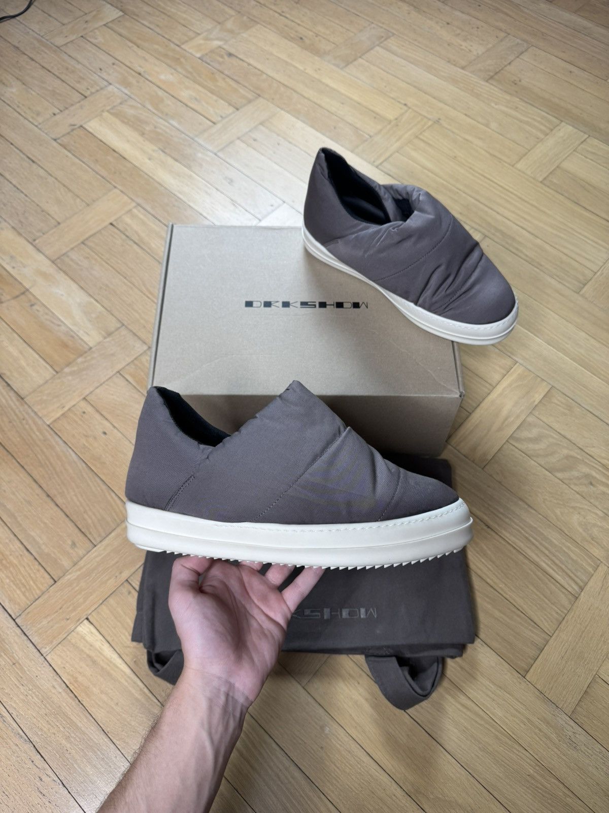 Rick Owens Drkshdw RICK OWENS DRKSHDW PUFFER RAMONES GRAY BROWN Size US 8 / EU 41 - 2 Thumbnail