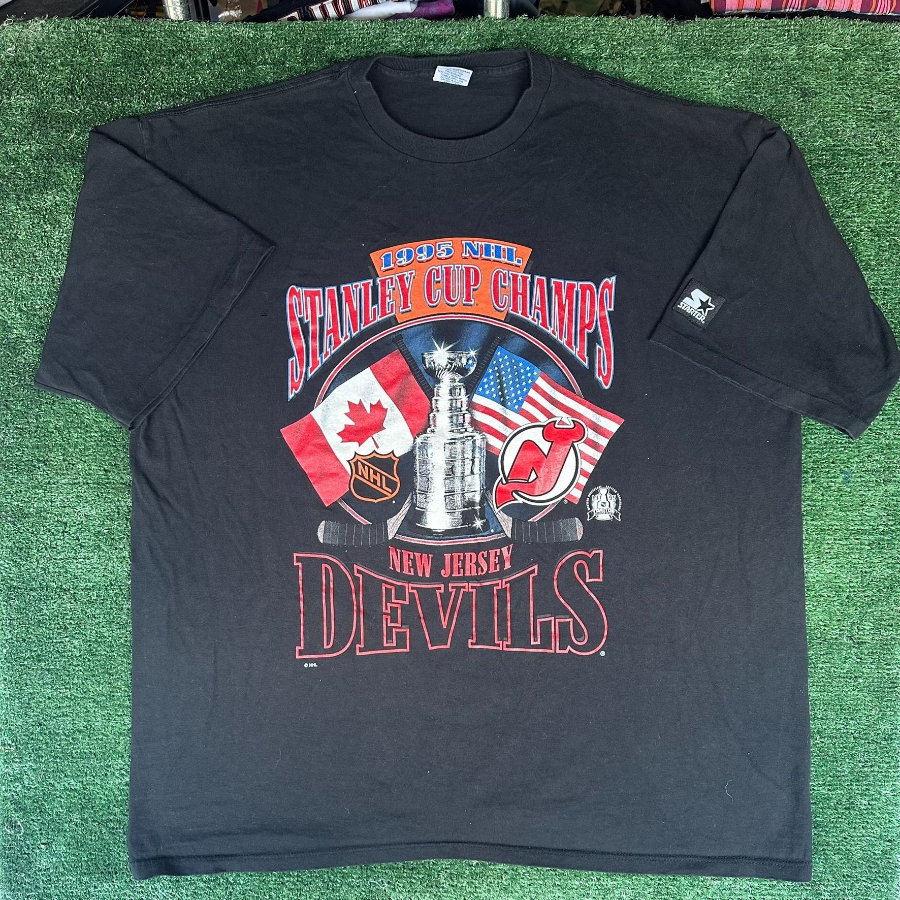 Starter Vintage 90s Starter New Jersey Devils Stanley Cup Champs 199 Size US XXL / EU 58 / 5 - 1 Thumbnail