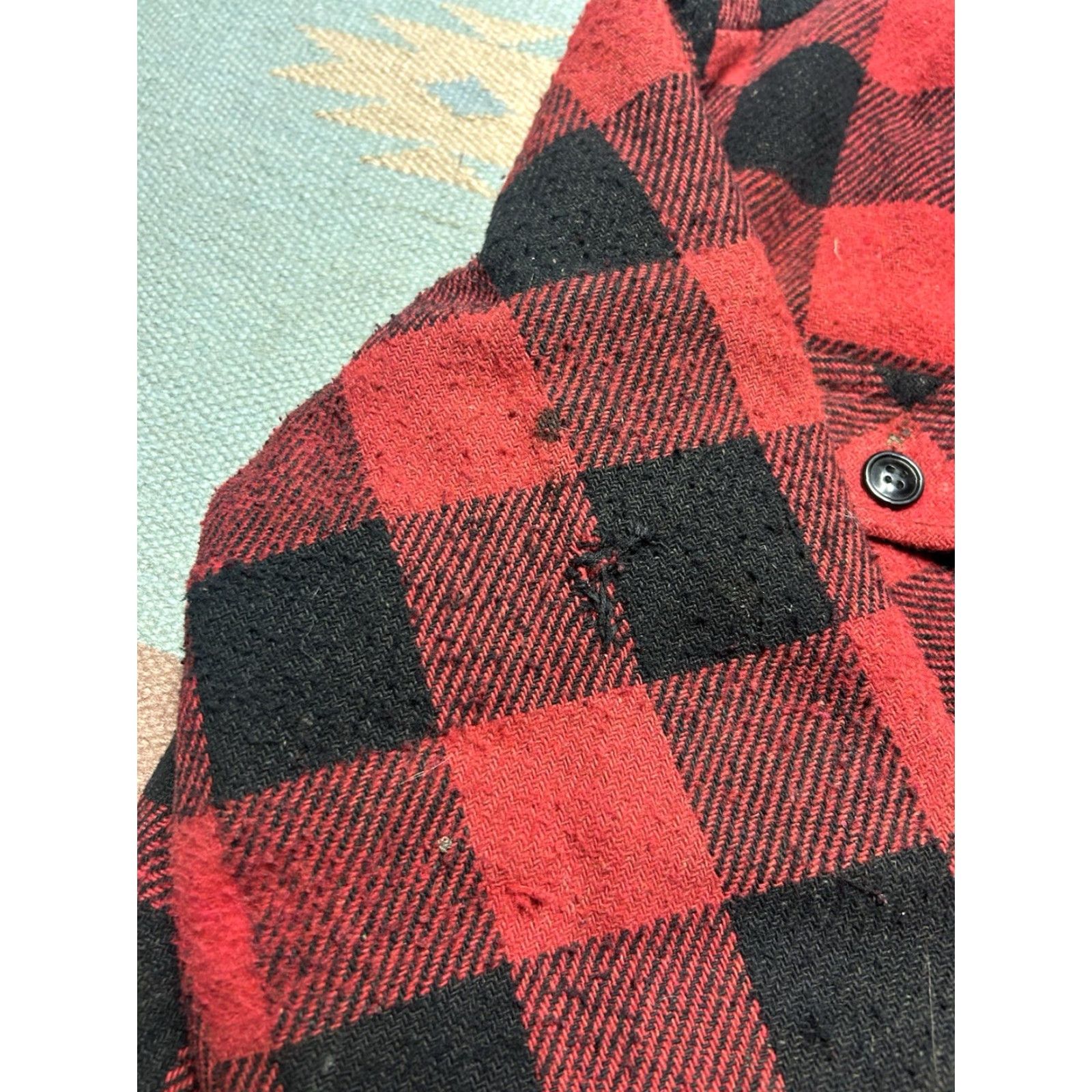 Vintage VINTAGE Buffalo Jacket Wool Zip Plaid Weatherguard Quilt Lined Large 50s 60s Red Mens Size US L / EU 52-54 / 3 - 6 Thumbnail