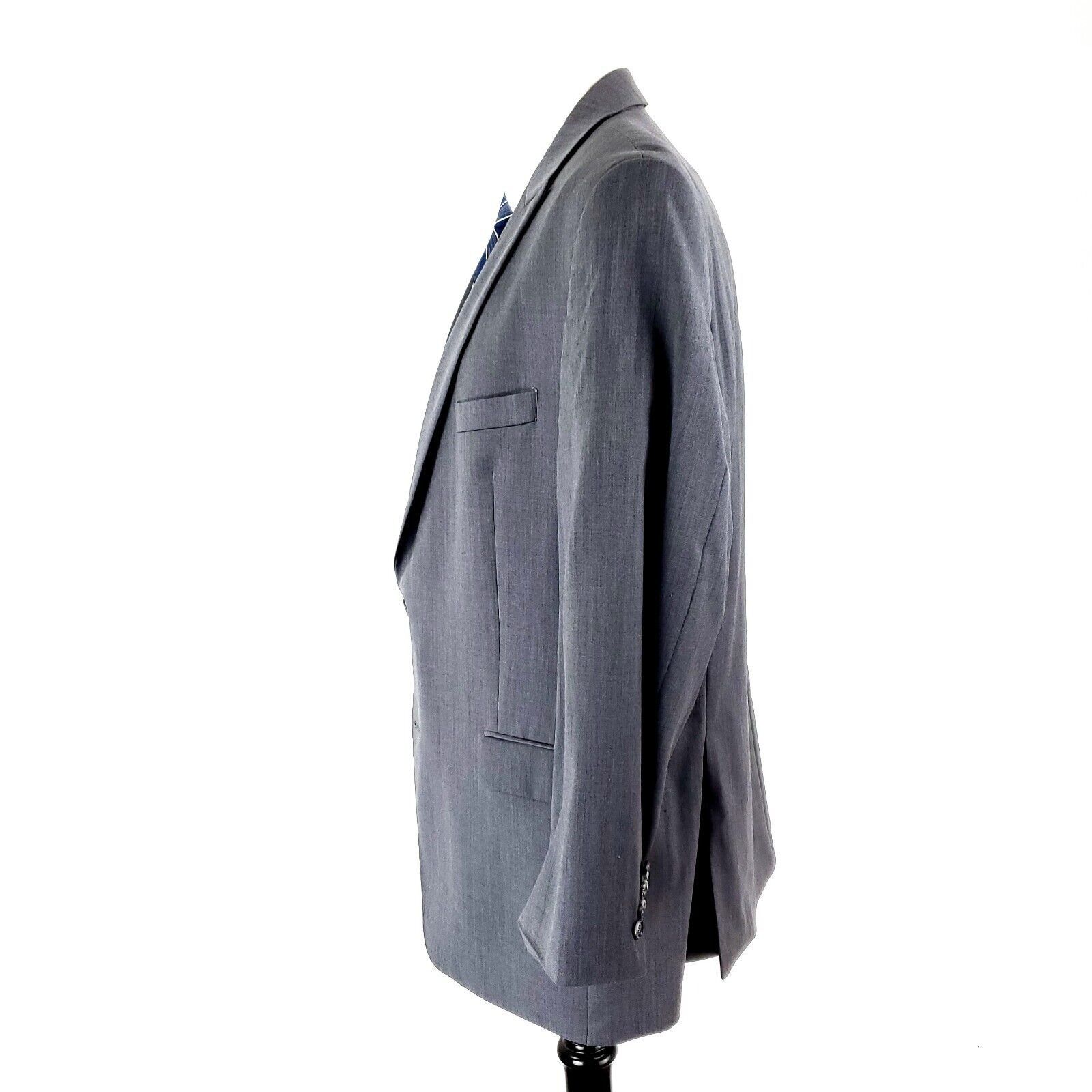 Calvin Klein Calvin Klein Wool 2 Button Blazer 42R Gray Peak Lapel Suit J Size 42R - 4 Thumbnail
