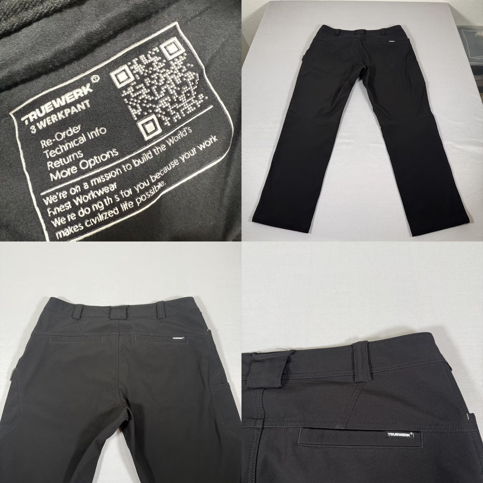 Vintage Truewerk Pants Mens 38x32 Black T3 Werkpant Cargo Fleece Lined Stretch Workwear Size US 38 / EU 54 - 9 Thumbnail