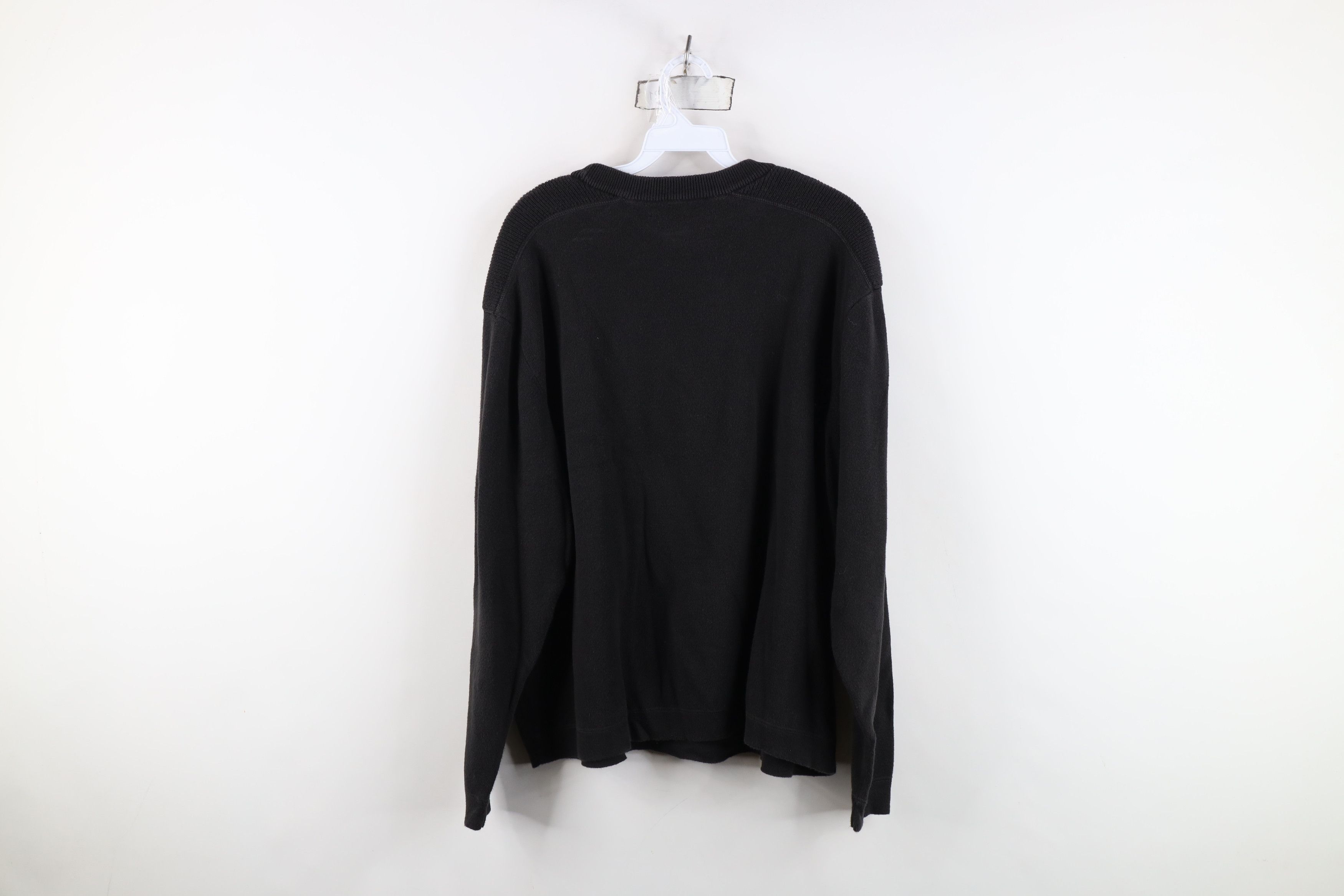 Vintage Vintage 90s Y2K Streetwear Fit Cotton Knit Sweater Black Size US XL / EU 56 / 4 - 8 Thumbnail
