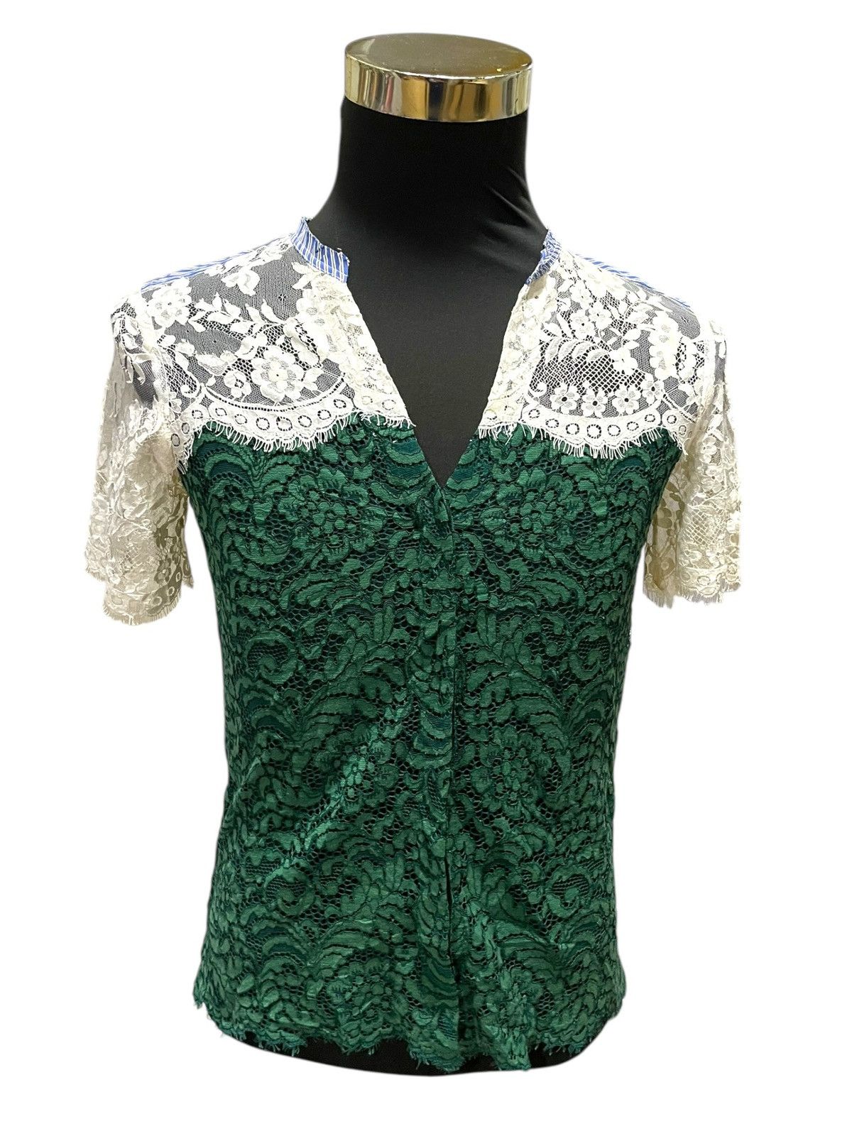 Designer Sandro Lace Emerald Shirts Size S / US 4 / IT 40 - 4 Thumbnail