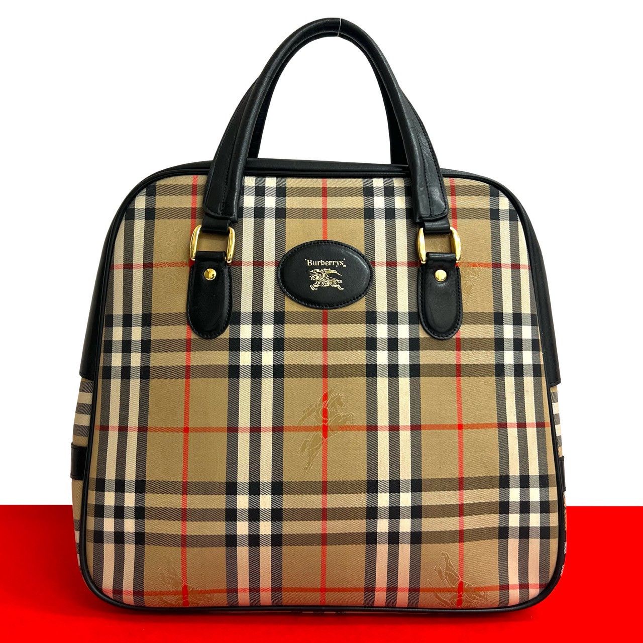 Burberry Burberry Burberry Canvas Leather Handbag Textile Handbag DUTY FREE for USA Size ONE SIZE - 1 Thumbnail