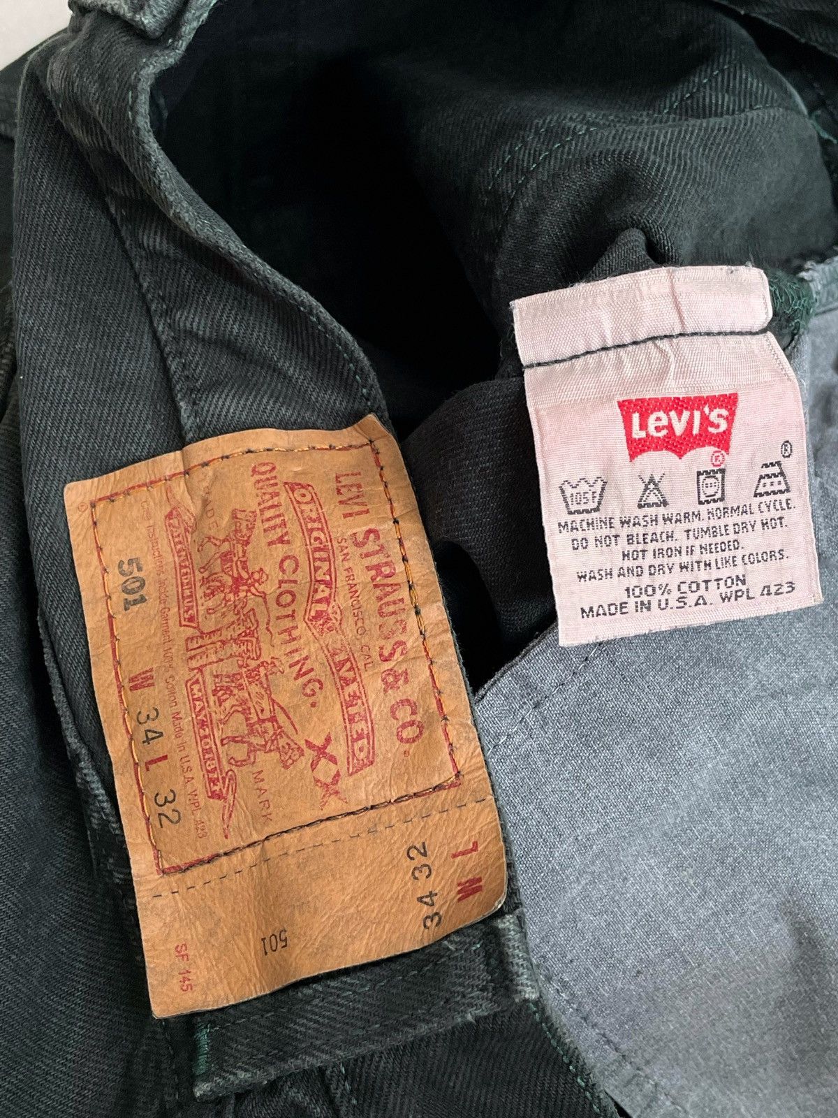 Levi's Vintage Clothing Vintage Levi’s 501 Dark green denim pants Made in USA Size US 34 / EU 50 - 9 Thumbnail
