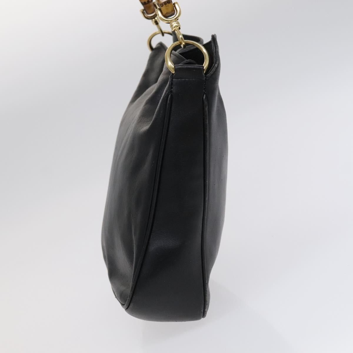 Gucci GUCCI Bamboo Hand Bag Leather Black Gold 001 2113 001 2113 Size ONE SIZE - 4 Thumbnail