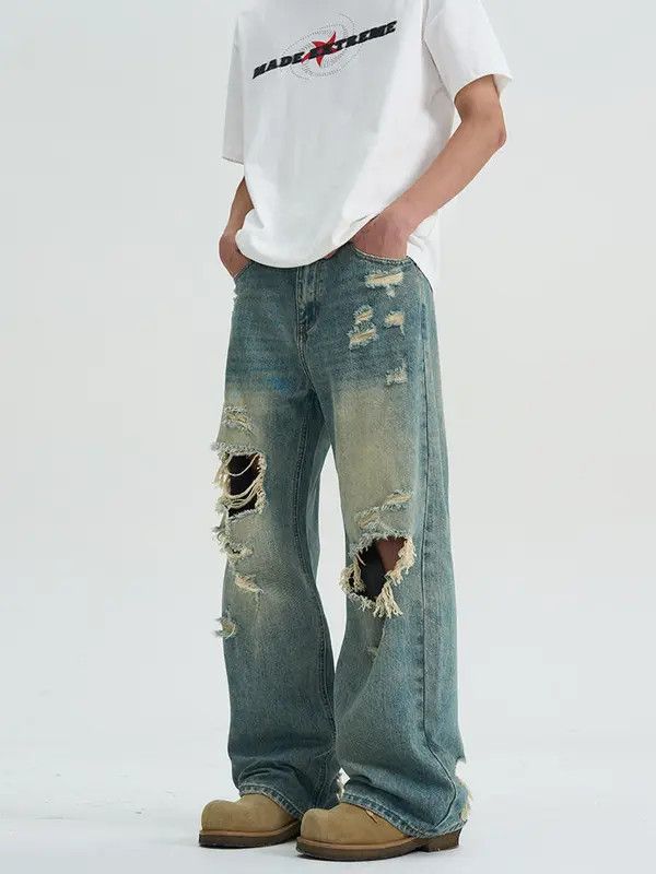 VIBE Blue Distressed Denim Jeans Size US 30 / EU 46 - 1 Thumbnail