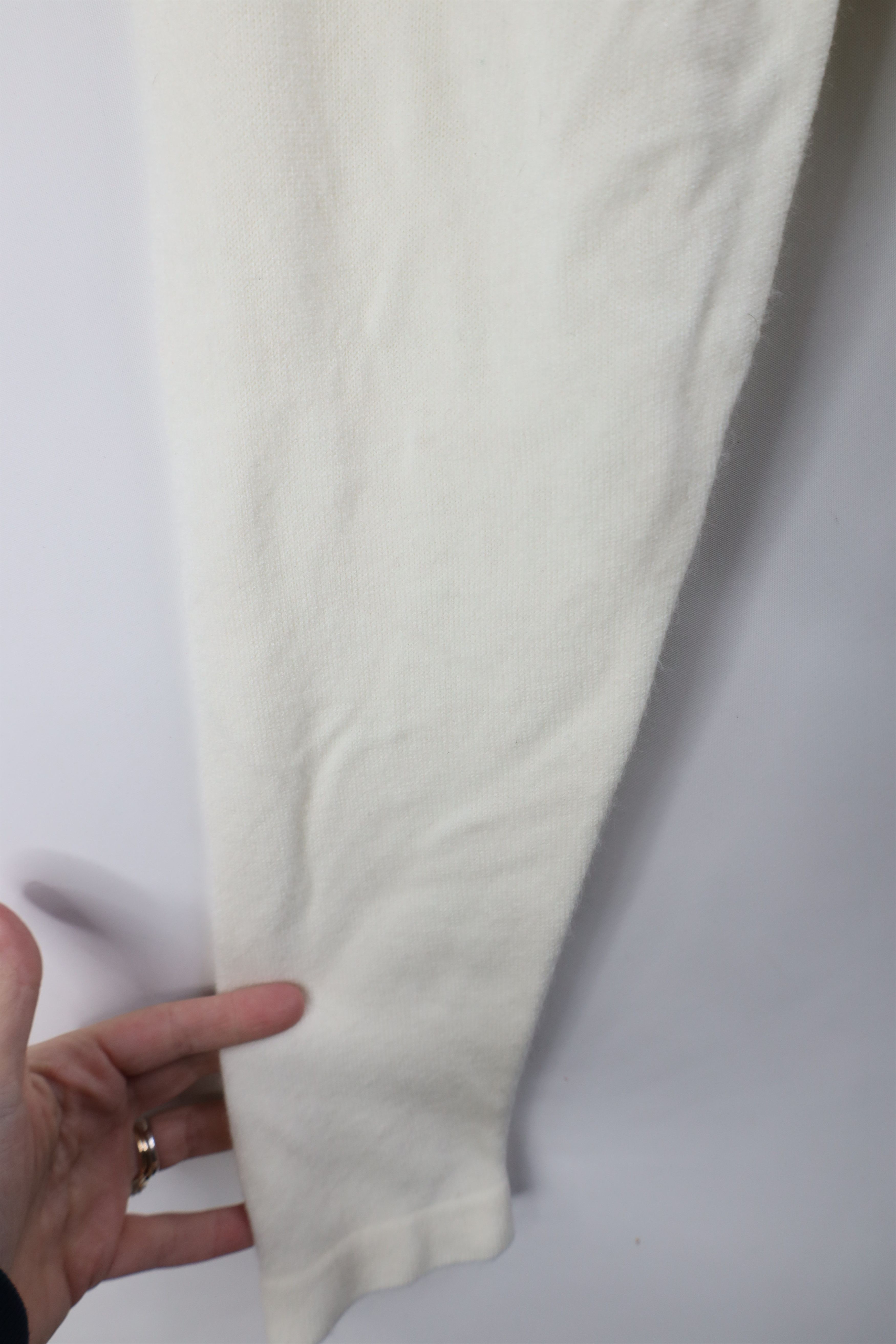 Vintage Vintage 90s Y2K Streetwear Mock Neck Sweater Cream Acrylic Size US XL / EU 56 / 4 - 6 Thumbnail