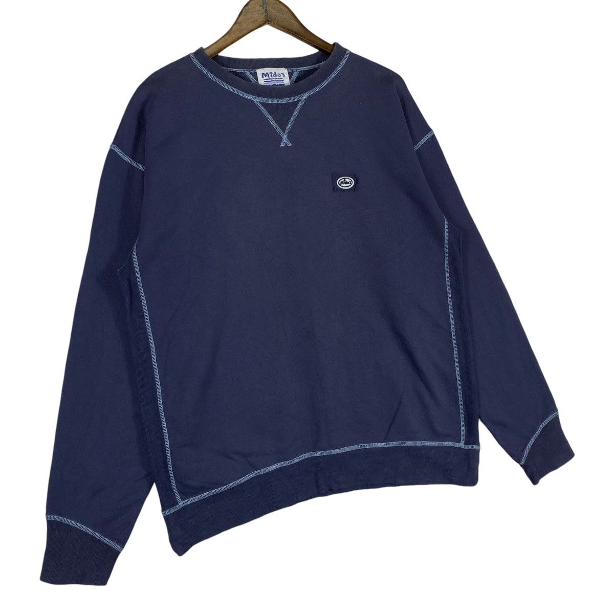 Vintage Vintage Mido’s Crewneck Sweatshirt Navy Blue Pullover Jumper Size US L / EU 52-54 / 3 - 4 Thumbnail