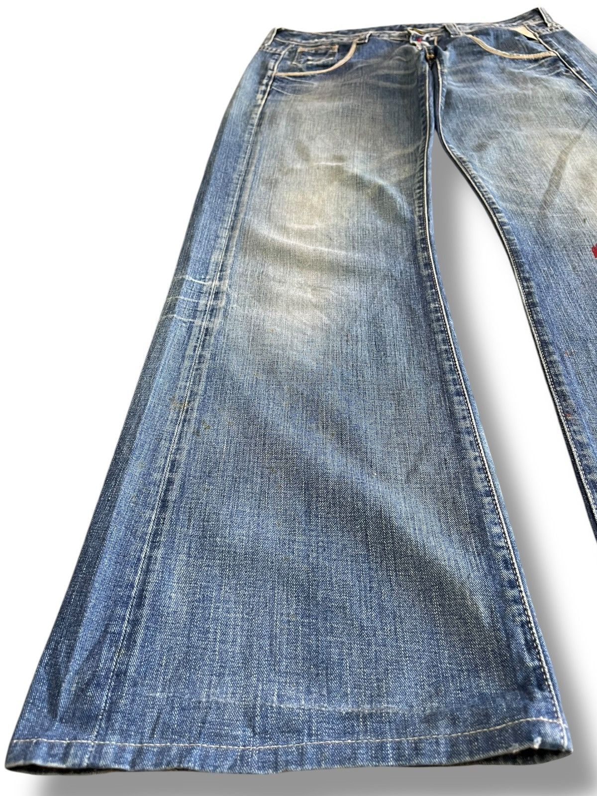 If Six Was Nine Vintage Replay Flare Faded Denim Size US 31 - 3 Thumbnail