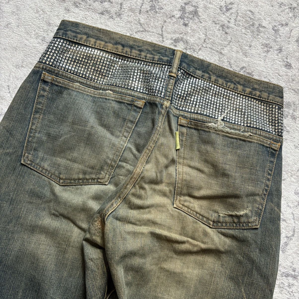 Swagger Japan Jewel Studded Faded Baggy Jeans Blue | Size 30