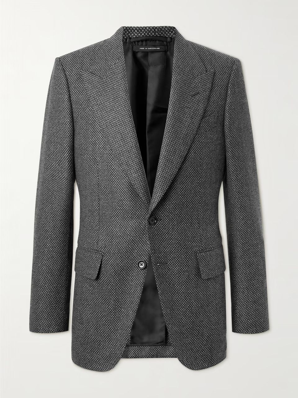 o1w1db10124 Wool Mohair and Cashmere-Blend Blazer in Grey
