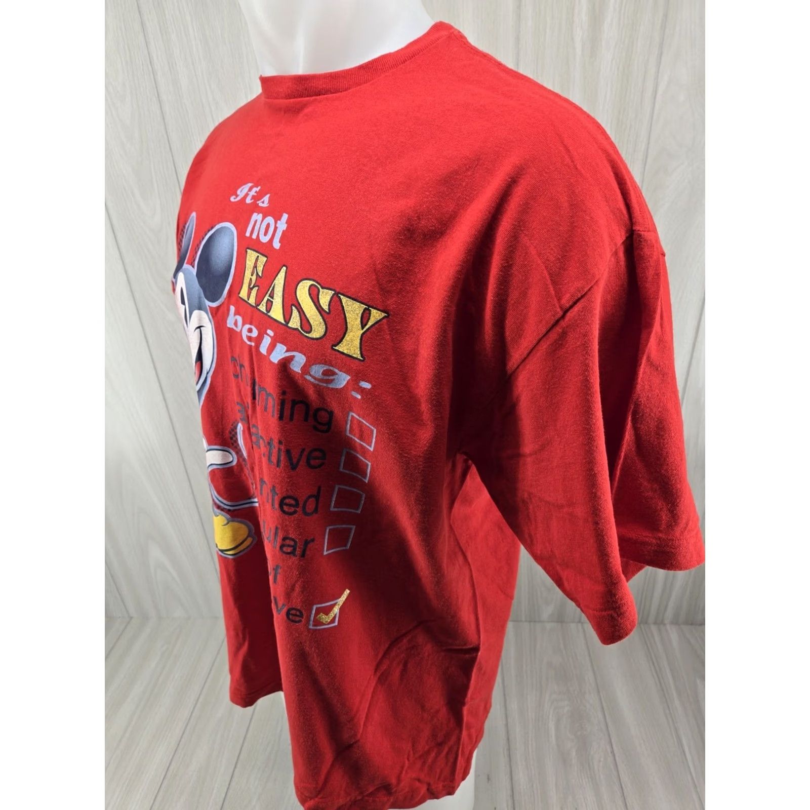 Mickey Unlimited VINTAGE Mickey Unlimited Shirt XL Red 90s Disney Glitter Mens T-Shirt Size US XL / EU 56 / 4 - 5 Thumbnail