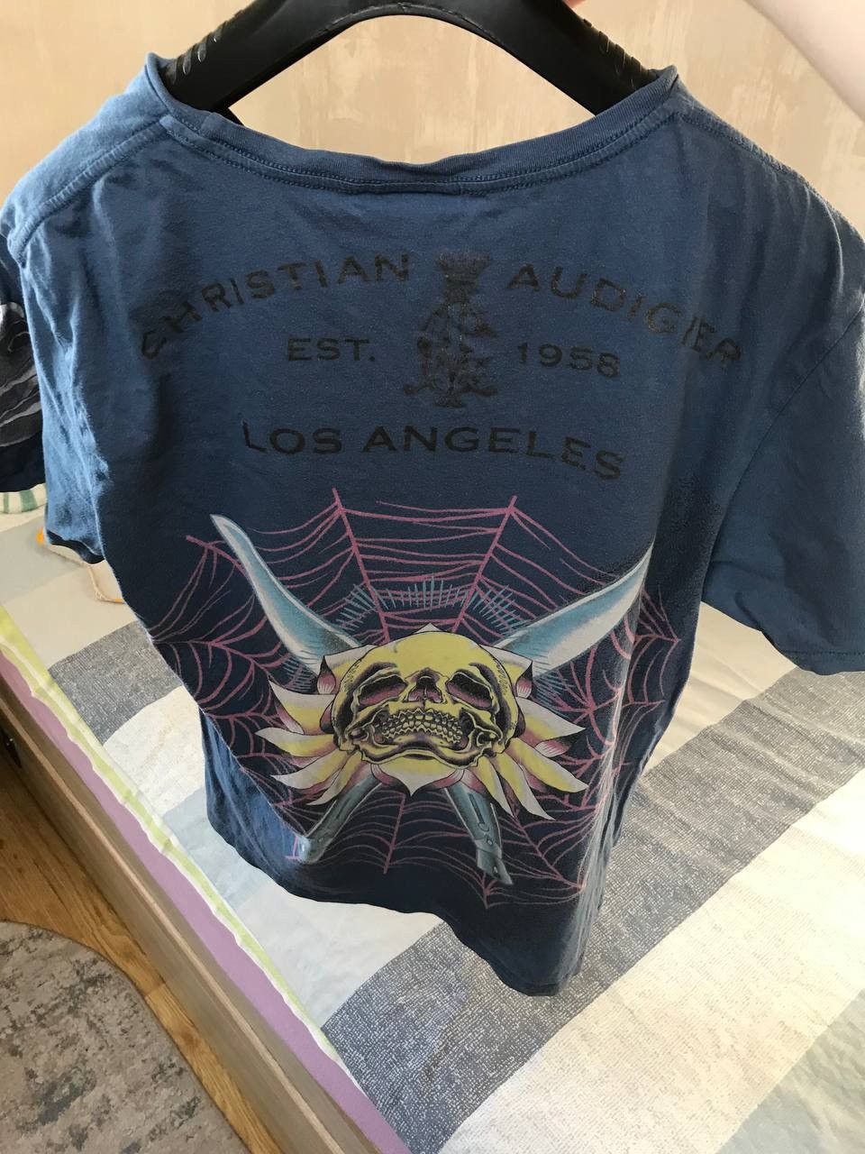 Christian Audigier 🔥 Christian Audigier Ed Hardy Skulls Y2K T Shirt Hearts Size US L / EU 52-54 / 3 - 9 Thumbnail