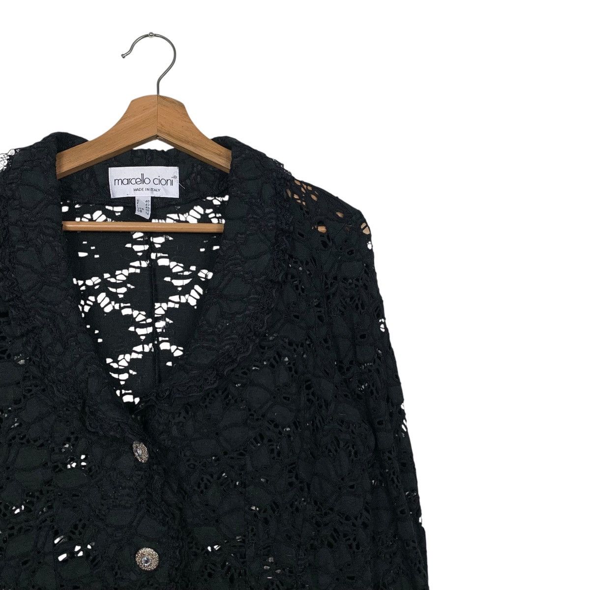 Vintage MARCELLO CIONI Made in Italy Mesh Blazer Jacket #2863-C129 Size S / US 4 / IT 40 - 4 Thumbnail