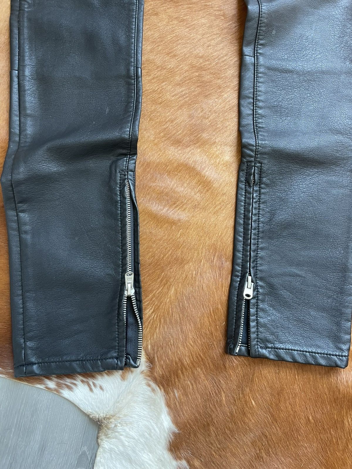 MNML Leather Pants w zippers on the buttom Size US 31 - 2 Thumbnail