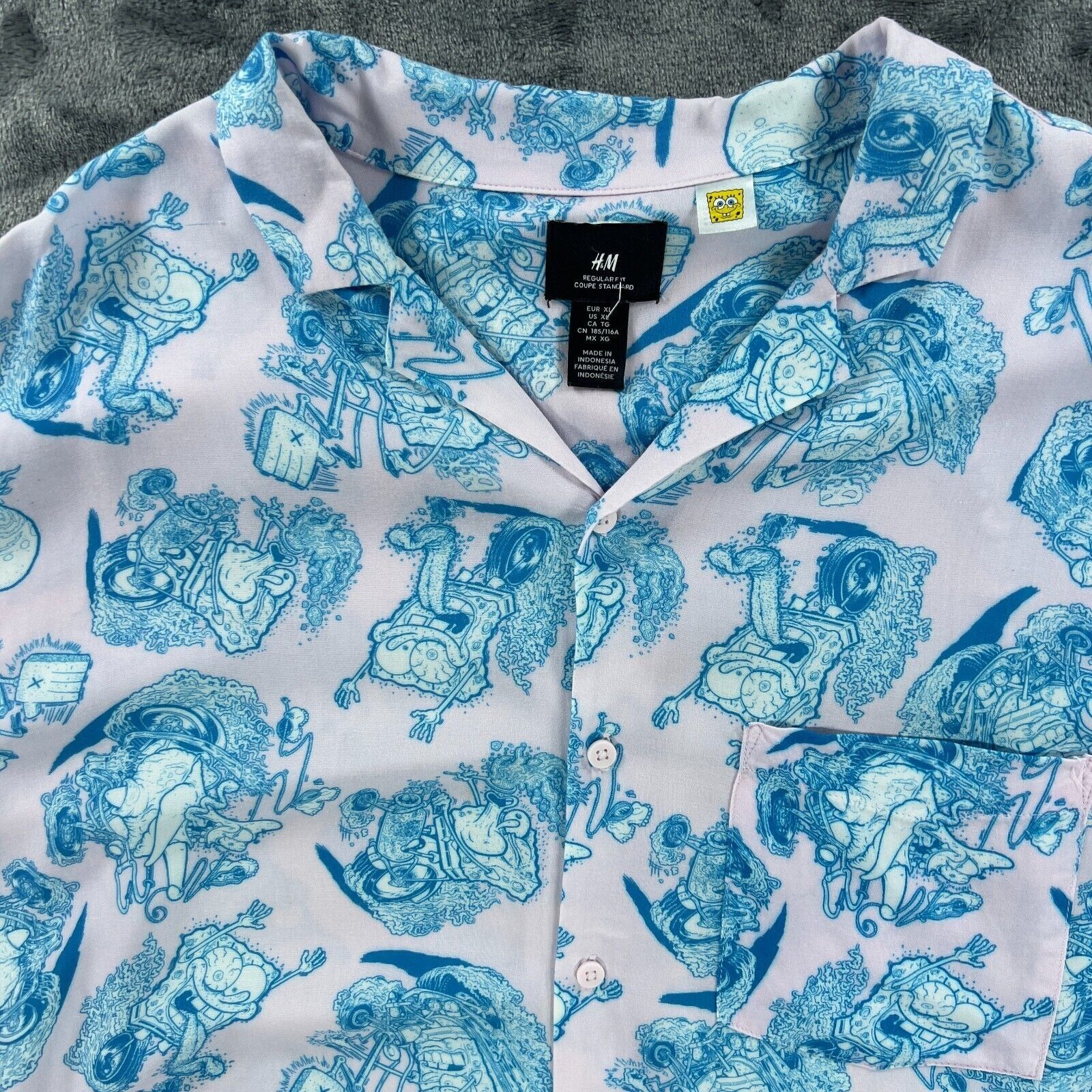 H&M SpongeBob x H&M Button Hawaiian Shirt men XL Resort Beach Su Size US XL / EU 56 / 4 - 3 Thumbnail