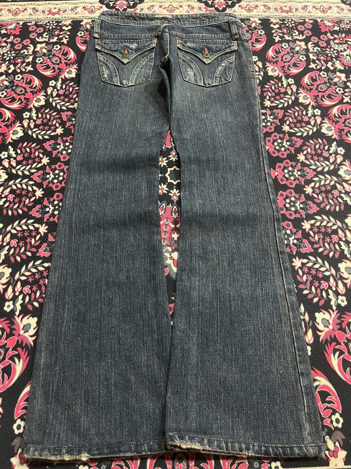 If Six Was Nine Vintage Japanese Brand RU Avant Grade Style Dark Flare Jeans Size 28" / US 6 / IT 42 - 2 Thumbnail