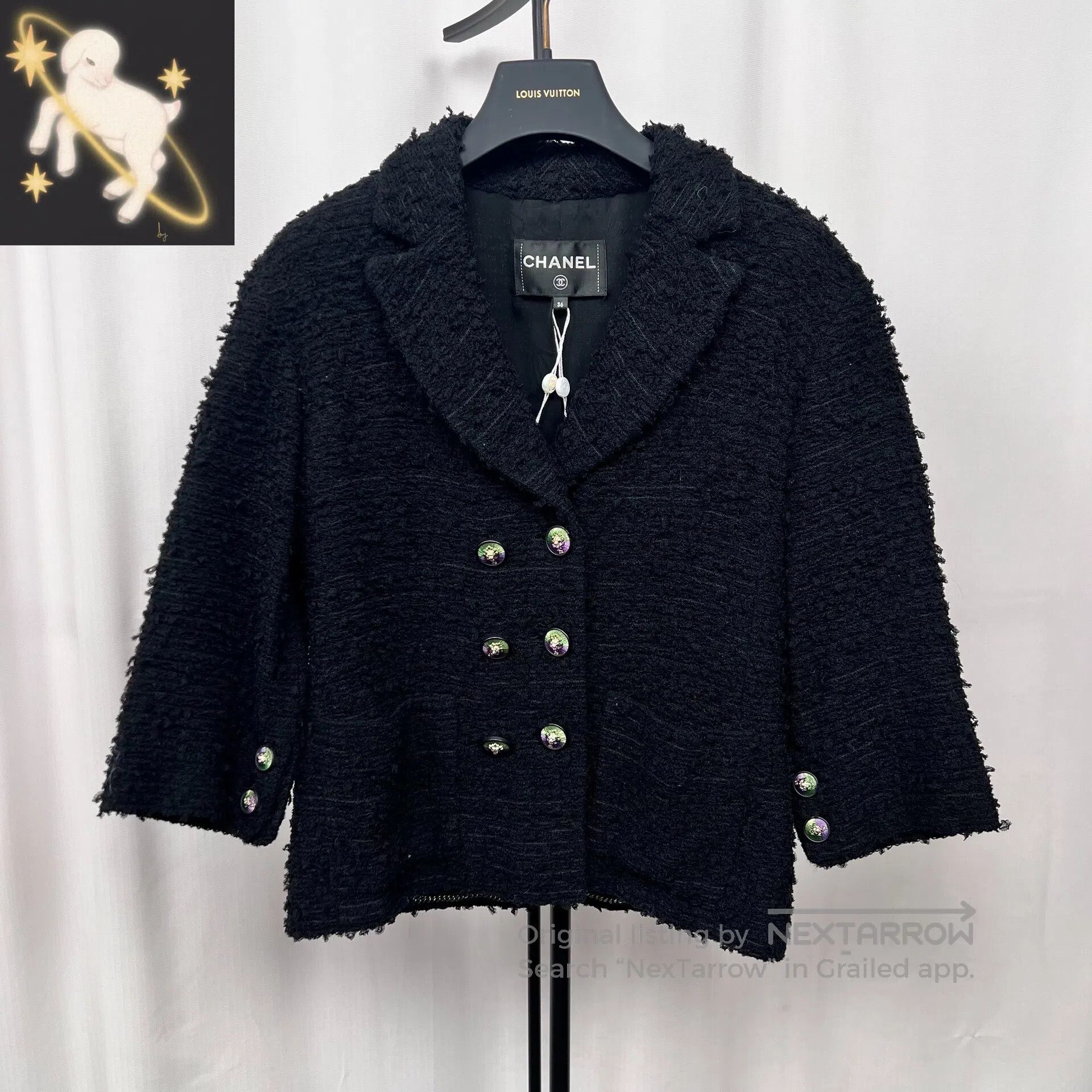Chanel Chanel Black wool color lion head button coat| Size XS / US 0-2 / IT 36-38 - 1 Thumbnail