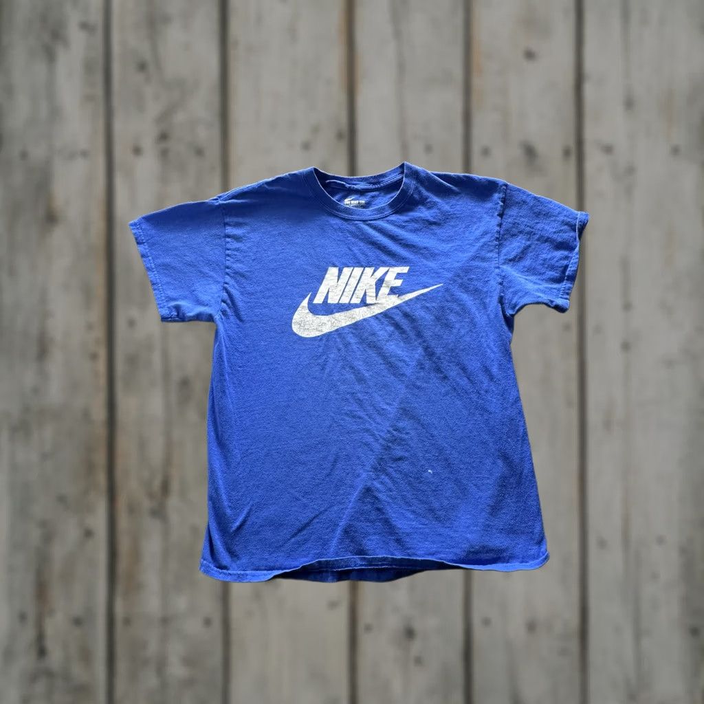 Nike Nike Shirt Mens XL Blue Big Swoosh Logo Graphic Tee The Nike Tee Athletic Sports Size US XL / EU 56 / 4 - 1 Thumbnail