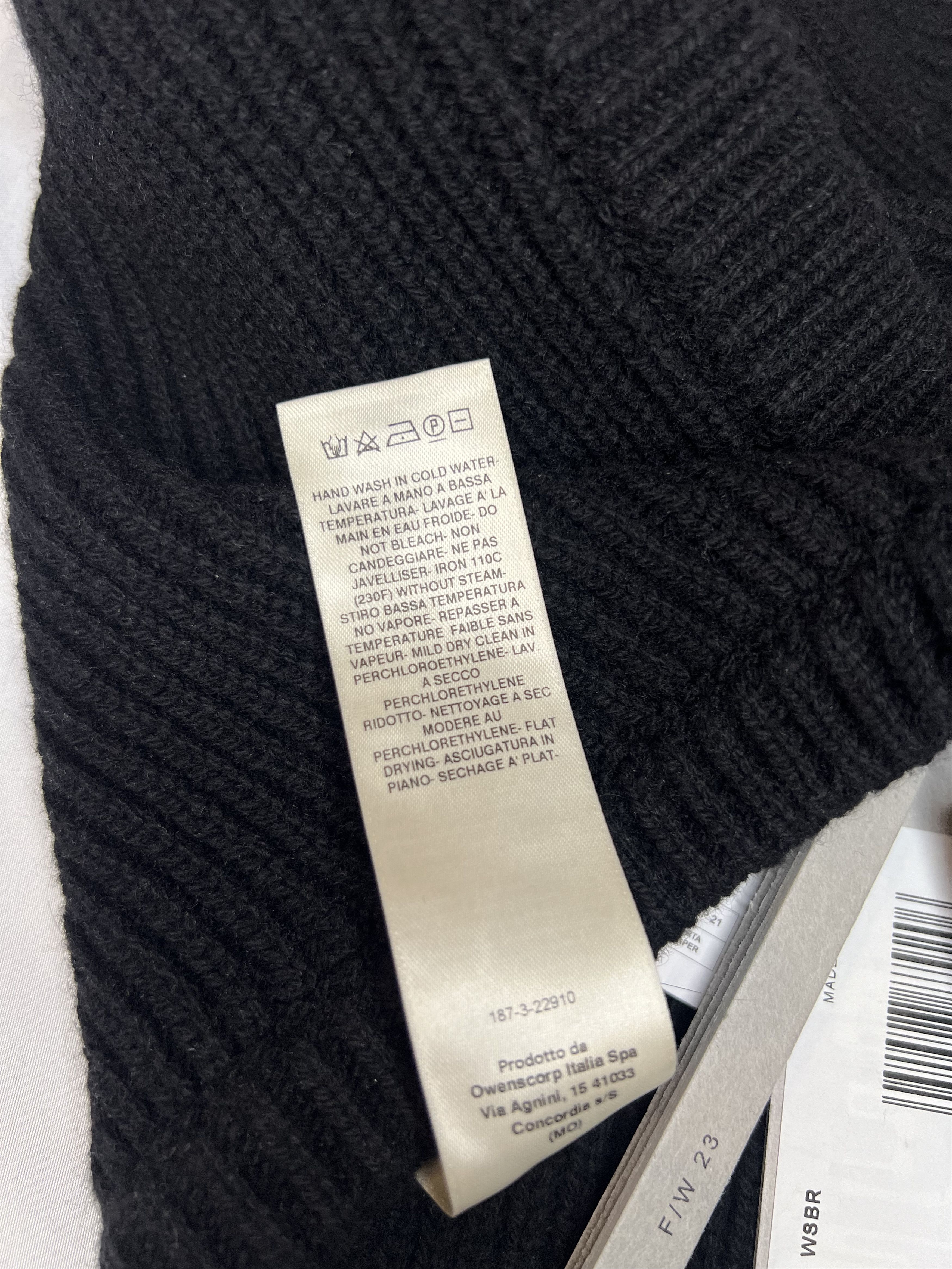 Rick Owens cashmere black hood beanie Size ONE SIZE - 6 Thumbnail