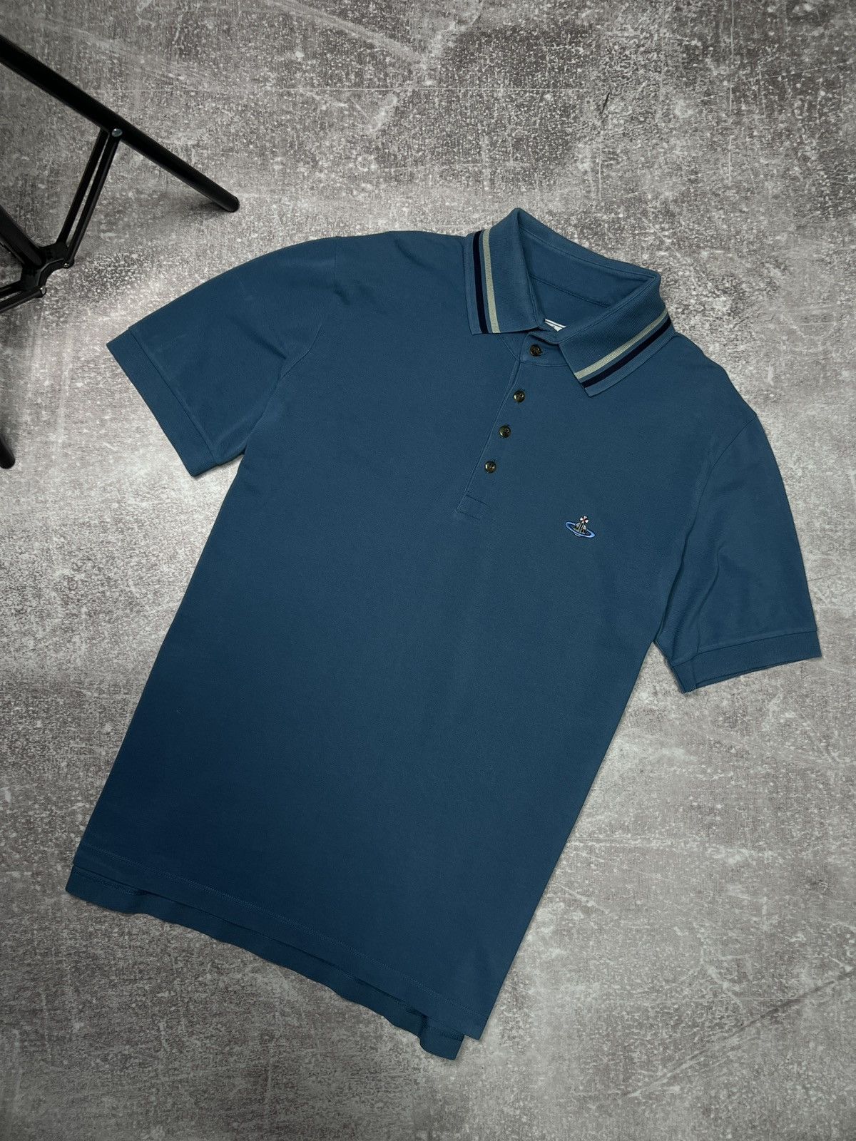 Vivienne Westwood Vivienne Westwood Blue Polo Shirt Orb Logo Size XL Size US XL / EU 56 / 4 - 2 Thumbnail