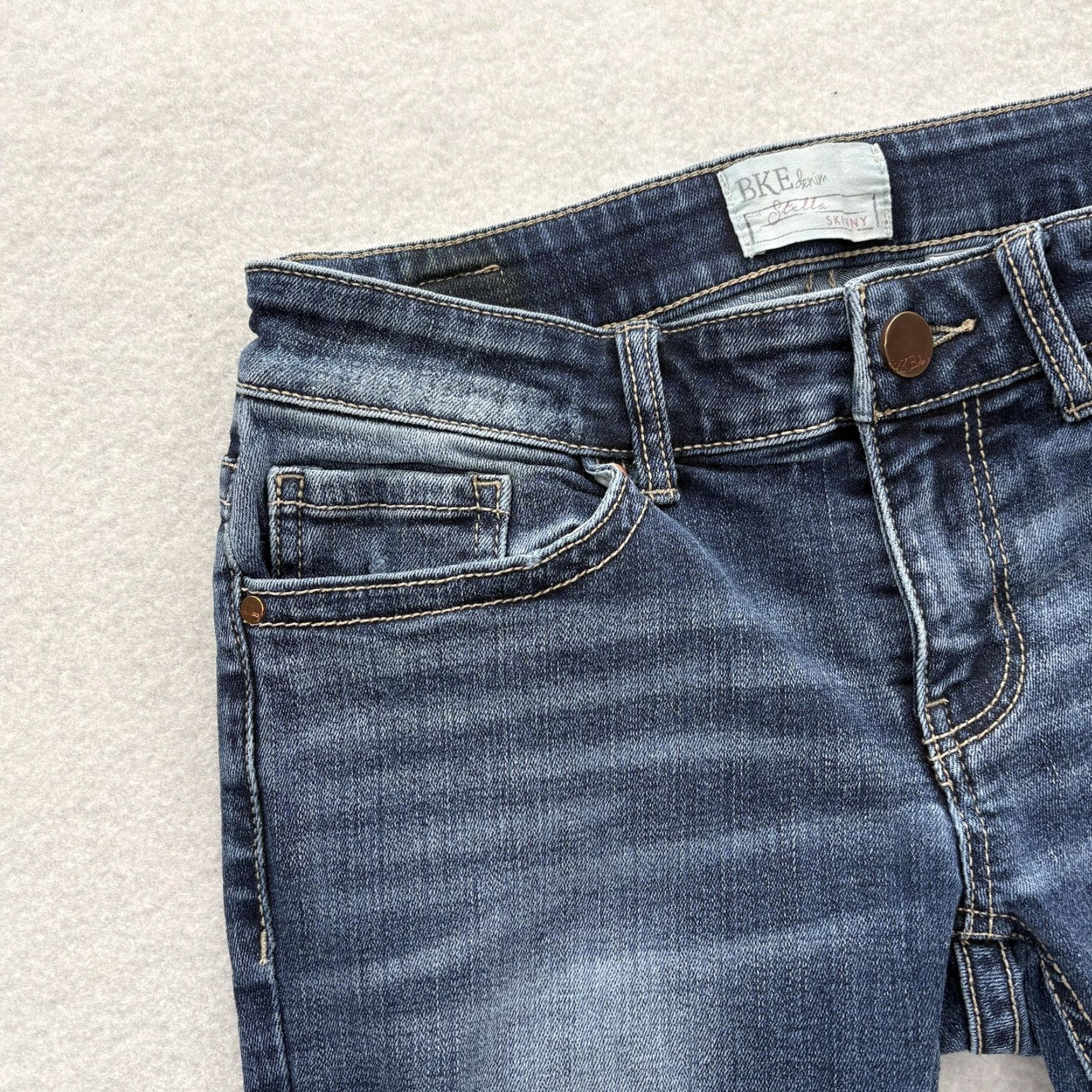 Vintage VINTAGE Buckle BKE Denim Stella Skinny Jeans Womens 26x31.5 Blue Distressed Stretch Y2K Size 26" / US 2 / IT 38 - 3 Thumbnail