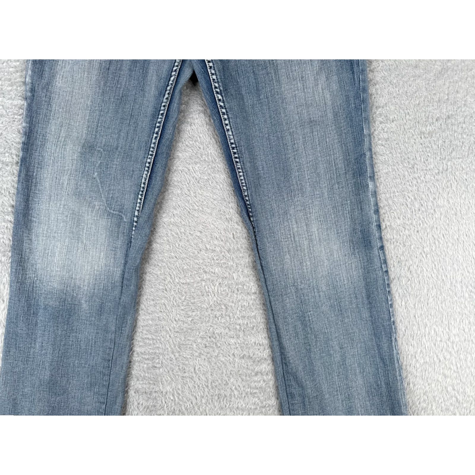 Denime Adiktd Jeans Women 12 Blue Denim Bootcut Distressed Embellished 33x31 Jeans Size 34" / US 12 / IT 48 - 3 Thumbnail