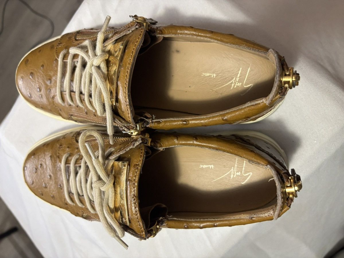Giuseppe Zanotti Giuseppe Zanotti Ostrich Leather Low-Top Sneakers Size US 10 / EU 43 - 5 Thumbnail